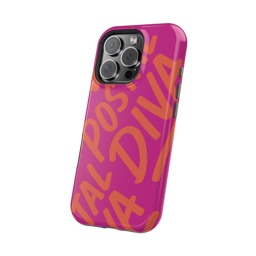 Postal Diva Magnetic Phone Case, Bold Colorful Phone Cover, Phone Case for Postal Divas, Unique Gift for Her, Trendy Smartphone Accessory