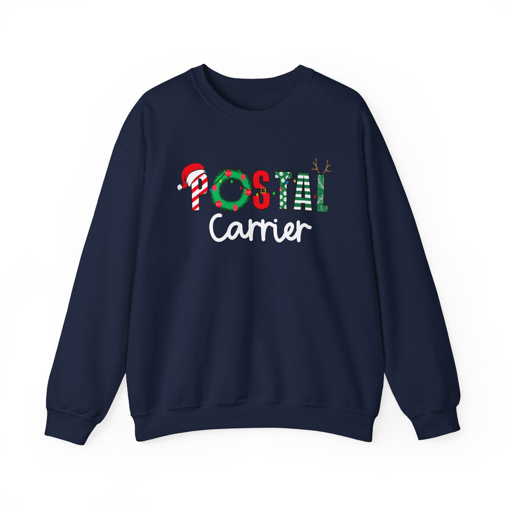 Festive Holiday Postal Carrier Sweatshirt, Cozy Crewneck for Mail Lovers, Holiday Apparel, Christmas Gift, Unisex Sweater