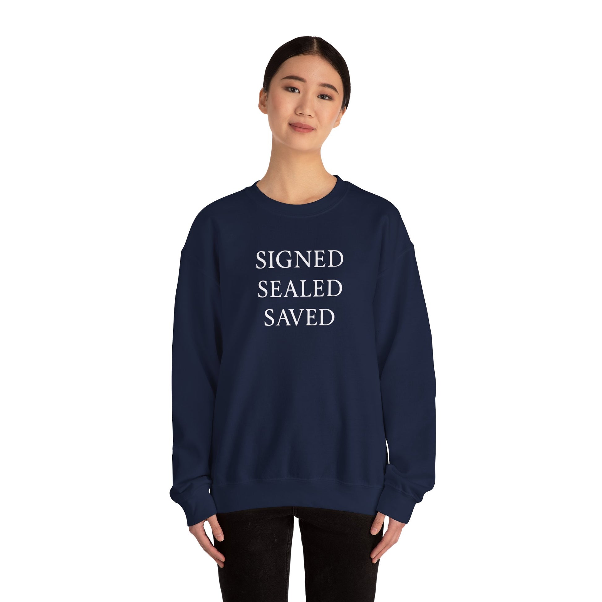 Signed Sealed Saved Crewneck Sweatshirt, Postal Workers Sweatshirts, Christian Sweatshirts, Gifts For Postal Workers, Gift Ideas.