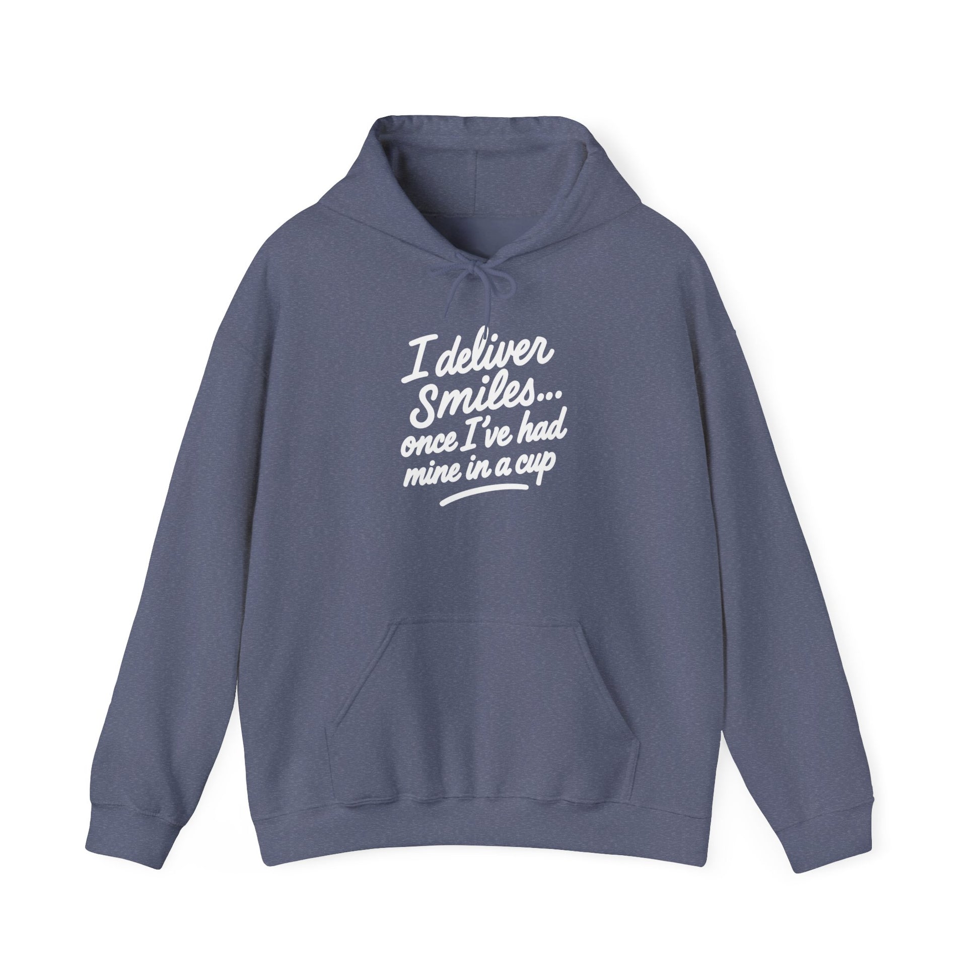 I Deliver Smiles Hoodie – Cozy Unisex Sweatshirt, Gift for Coffee Lovers, Cute Casual Wear, Perfect for Birthdays & Holidays