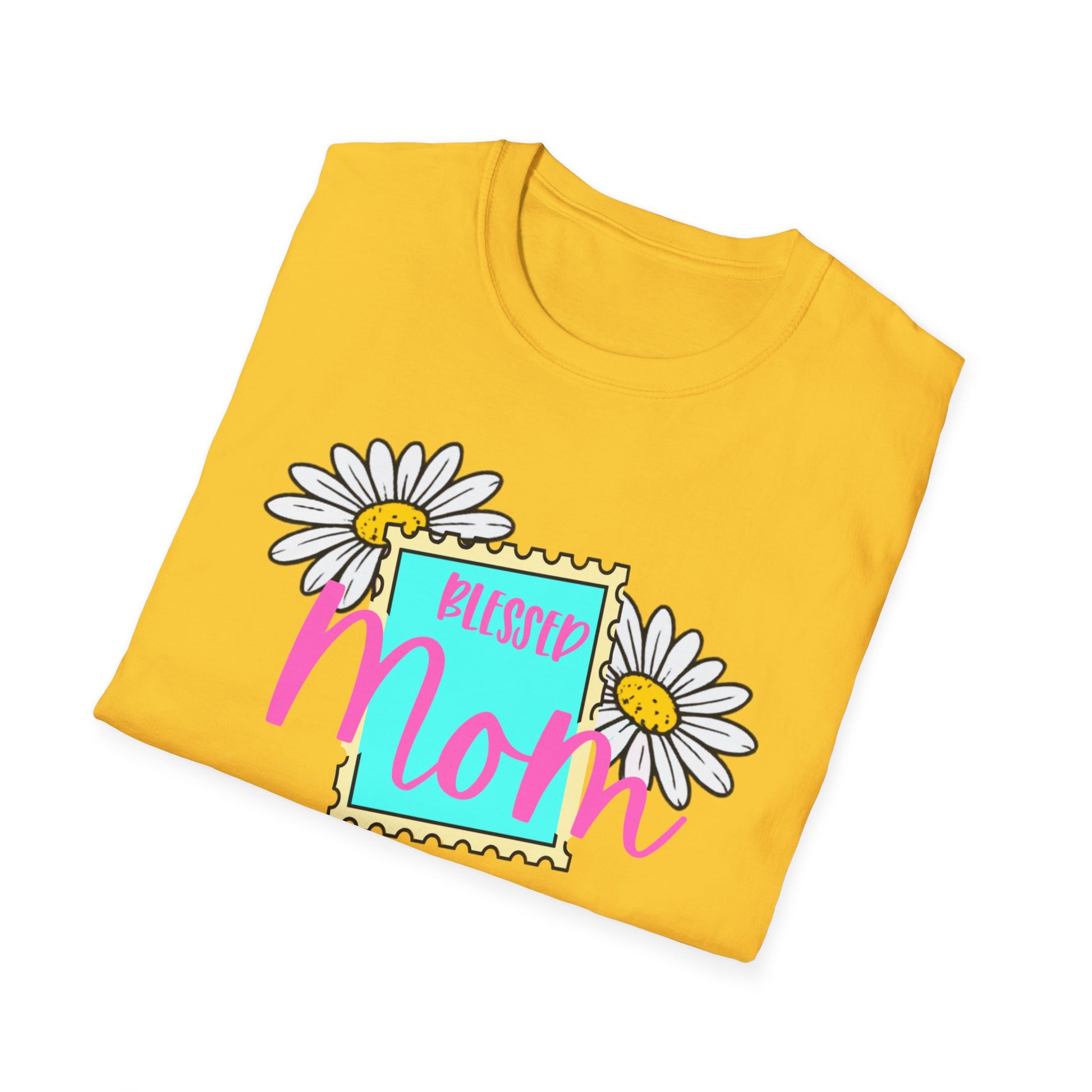 Blessed Mom T-Shirt – Cute Mother’s Day Gift for Mom | Minimalist Stamp Design Mom Tee | Gift for Her, Mama Shirt
