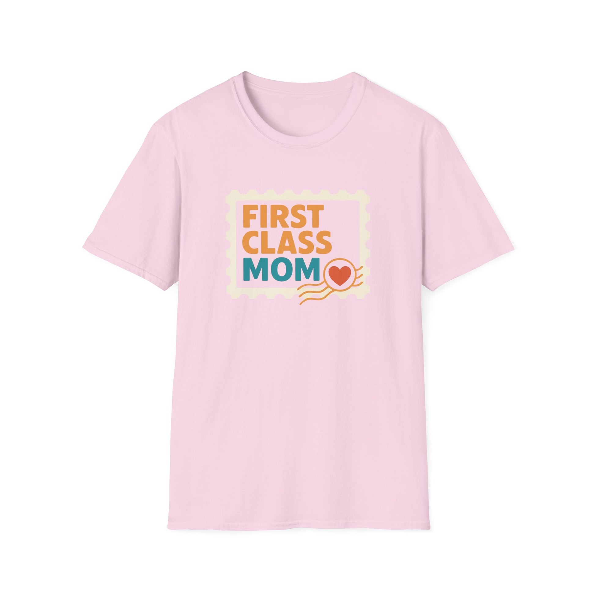 First Class Mom Unisex Softstyle T-Shirt - Perfect Gift for Mother's Day, Birthday, New Moms, Relaxed Casual Wear, Everyday Comfort