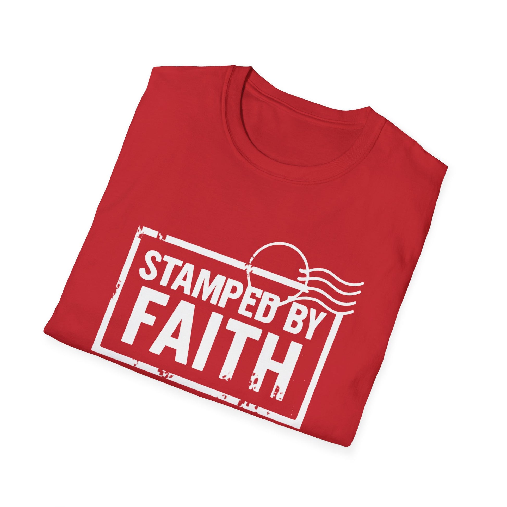 “Stamped By Faith” Faith-Inspired Unisex Soft style T-Shirt, Casual Wear, Gift for Believers, Faith-Based Apparel, Perfect for Everyday, Christian Apparel