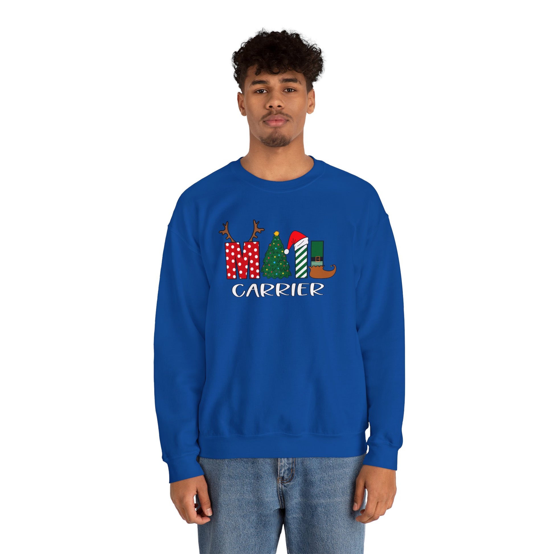 Festive Mail Carrier Sweatshirt, Holiday Gifts For Mail Carriers, Sweatshirts For Mail Carriers.