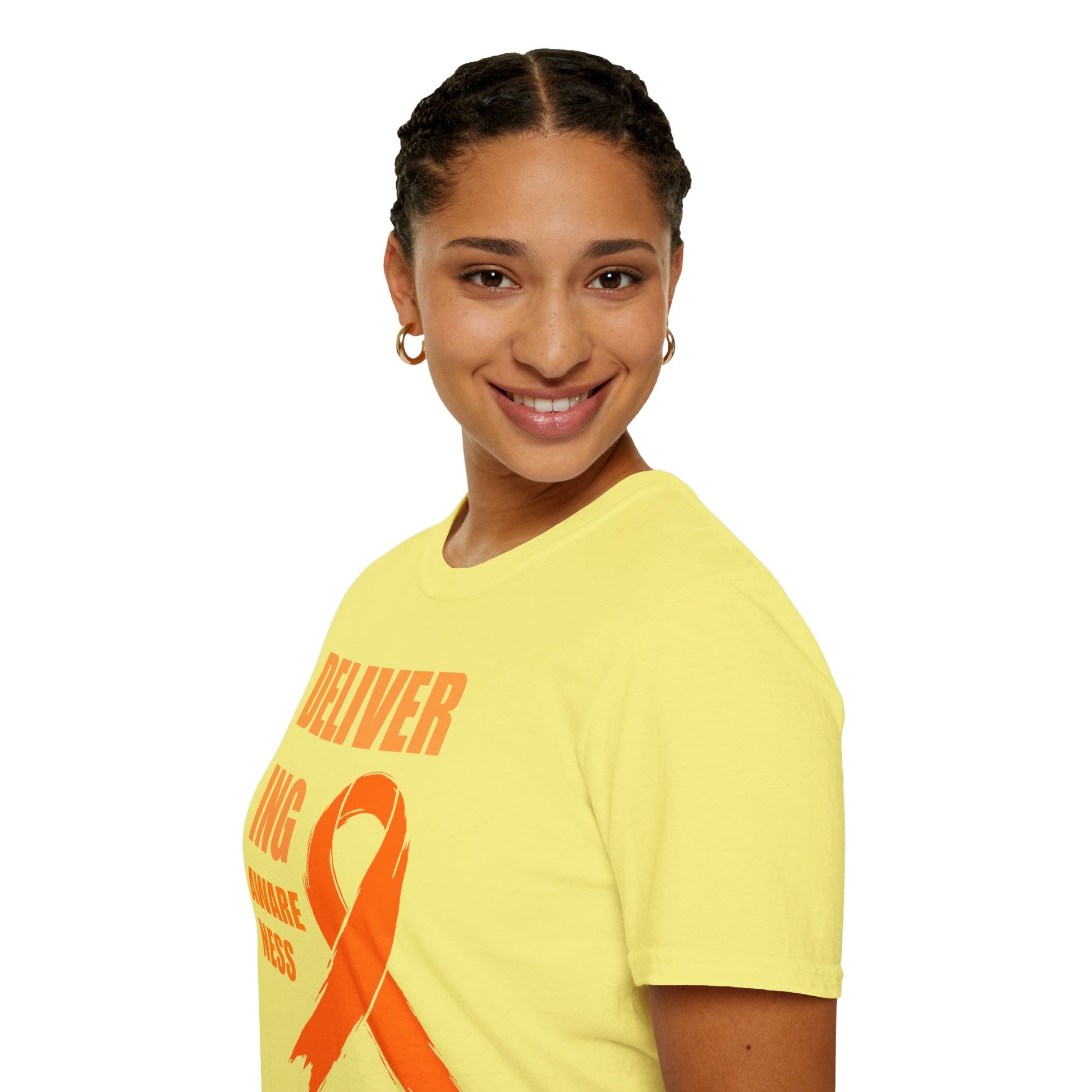 Multiple Sclerosis Awareness Shirt – Delivering Awareness Orange Ribbon Support Tee