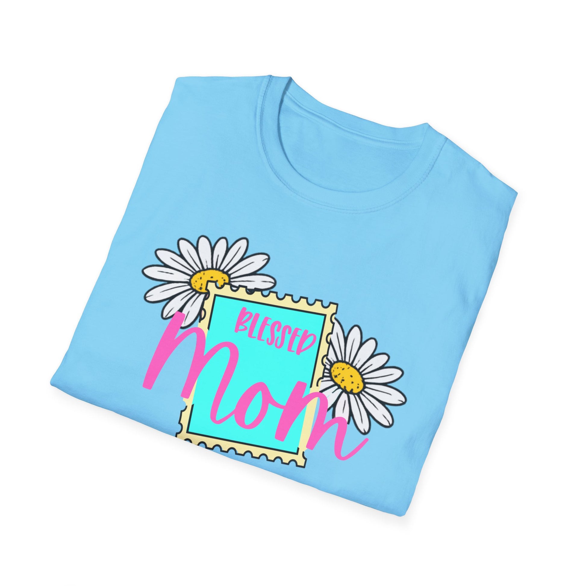 Blessed Mom T-Shirt – Cute Mother’s Day Gift for Mom | Minimalist Stamp Design Mom Tee | Gift for Her, Mama Shirt