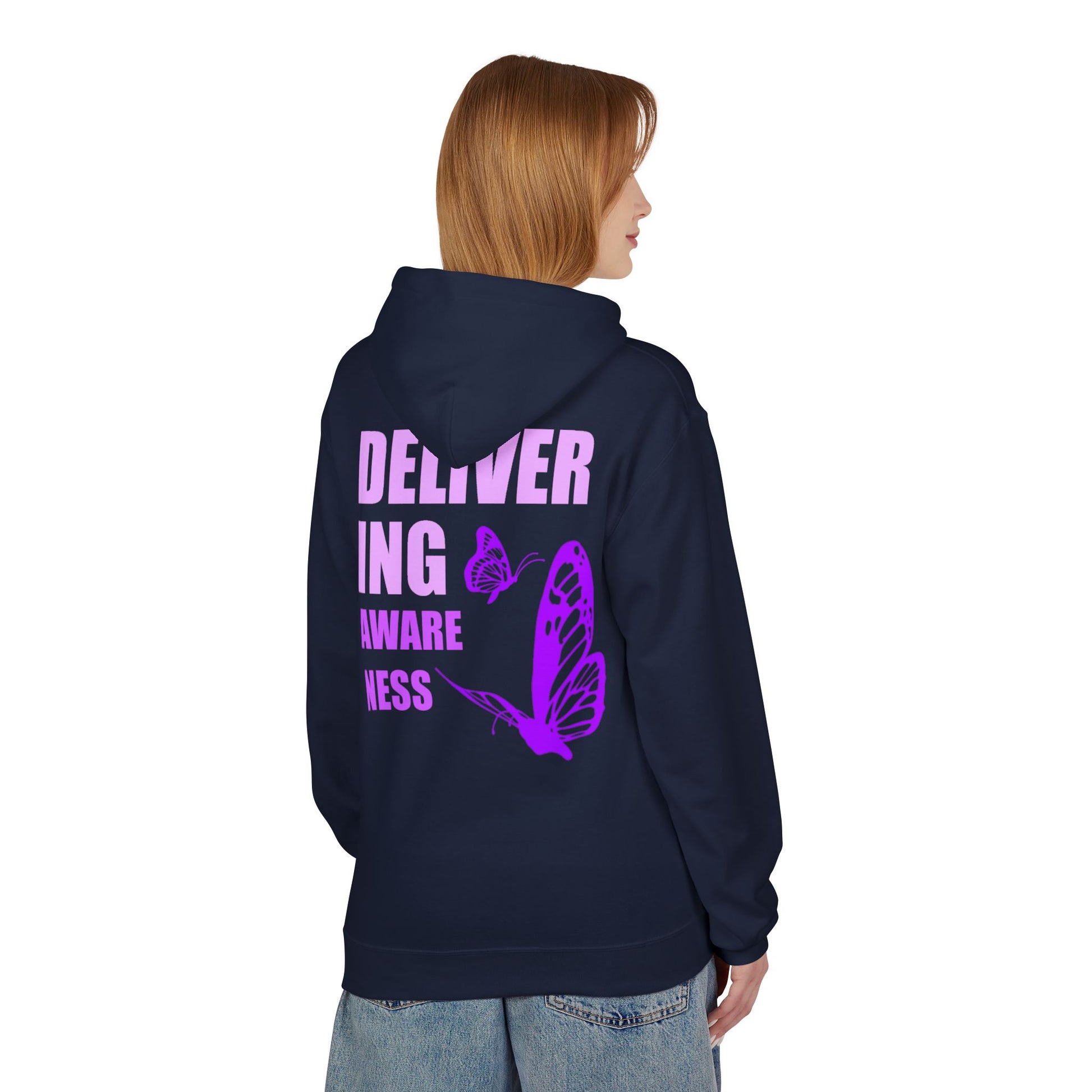 Delivering Awareness Butterfly Hoodie — Lupus Awareness Purple Butterfly Hoodie