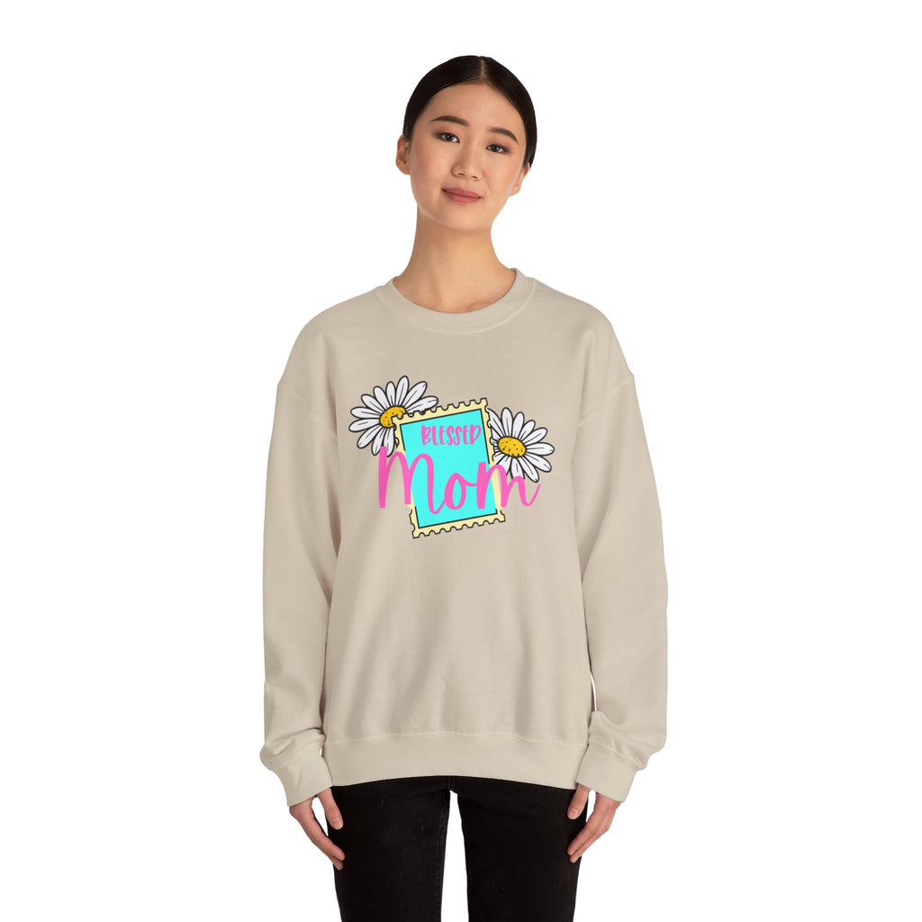 Blessed Mom Sweatshirt – Cute Mother’s Day Gift for Mom | Minimalist Stamp Design Crewneck | Mama Gift, Gift for Her