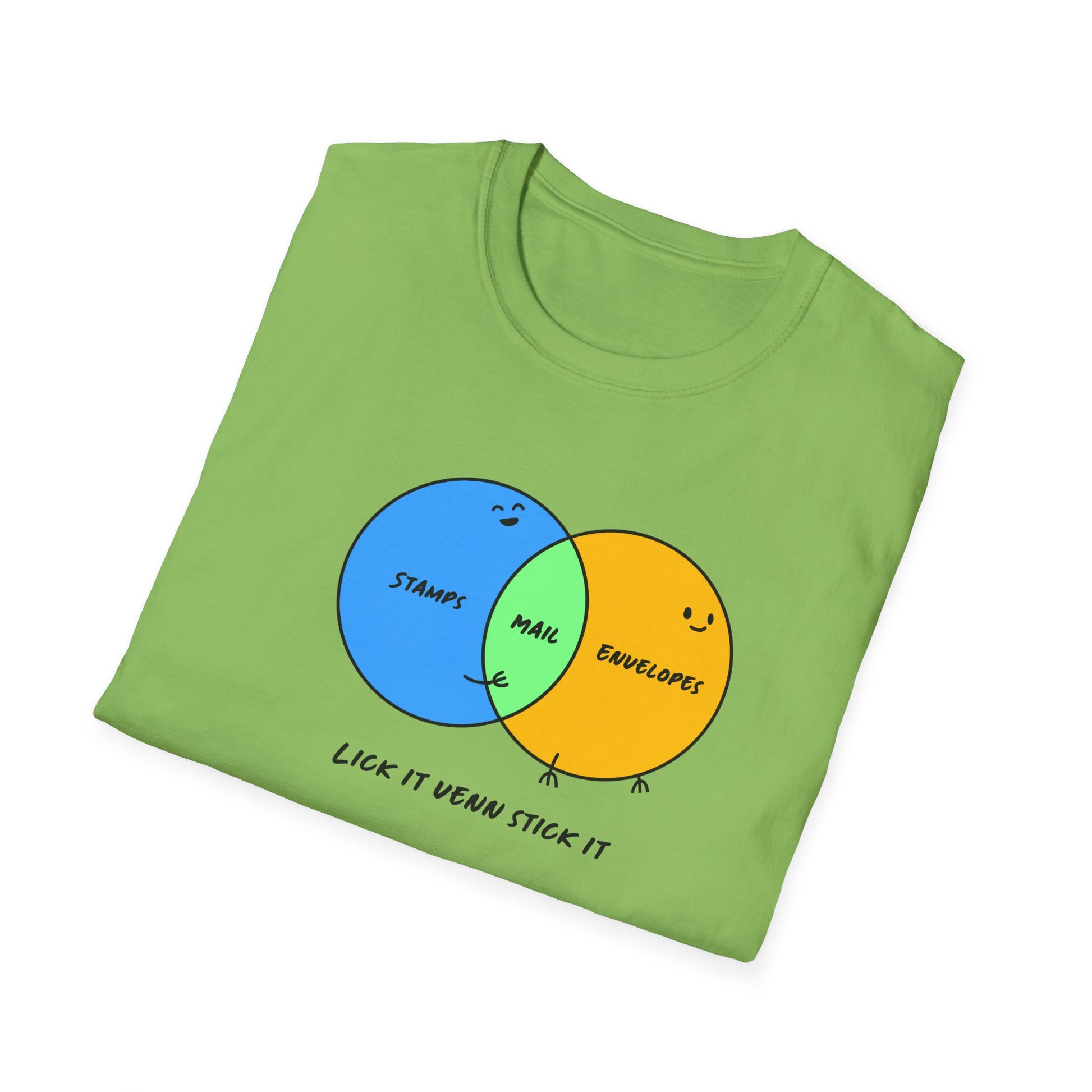 Venn Diagram Humor Postal T-Shirt, Fun Graphic Tee for Friends, Birthday Gift, Casual Wear, Relaxed Style, Laugh It Wear It