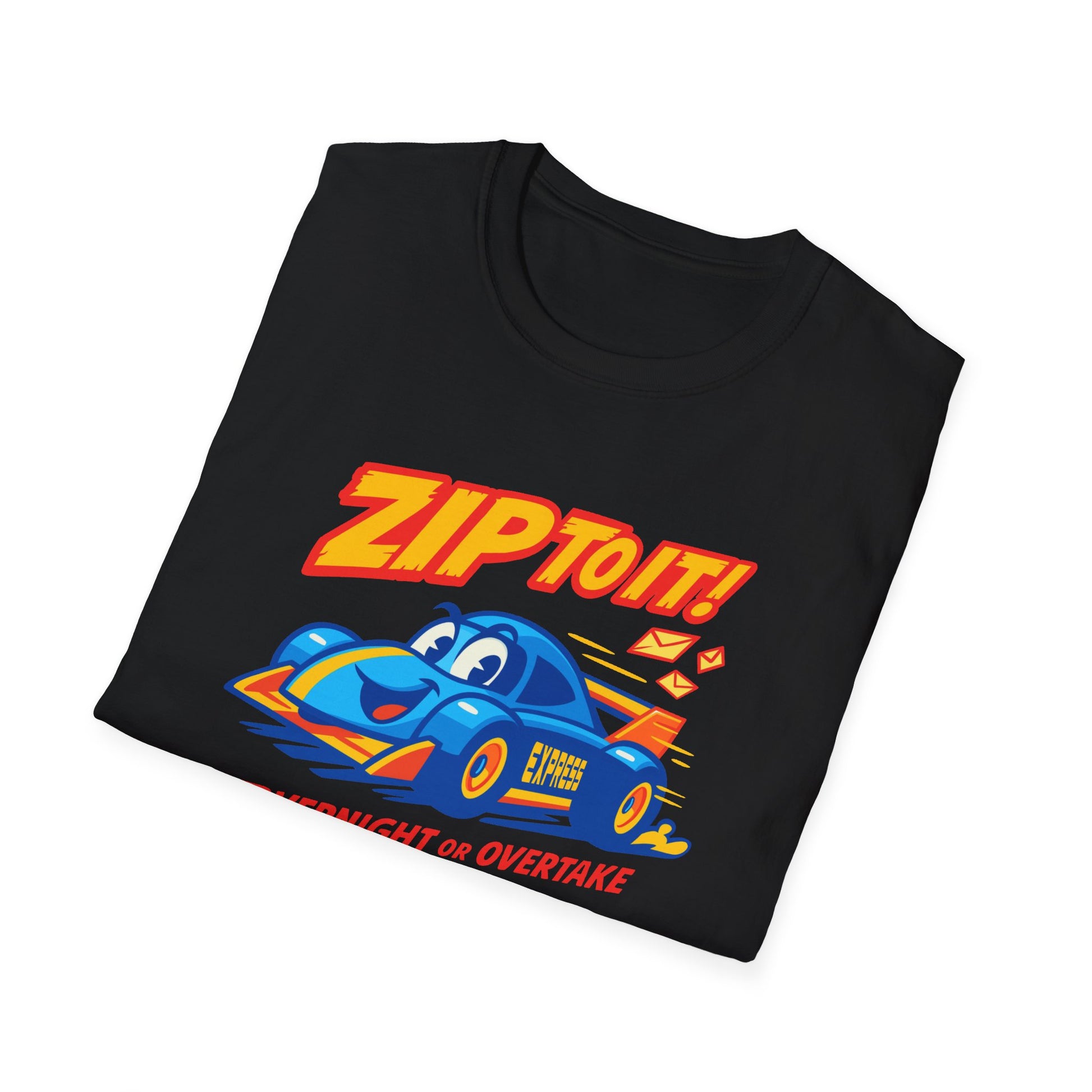 Race-Themed Unisex Softstyle T-Shirt | 'ZIP TO IT' Graphic Tee, Perfect for Car Lovers, Birthday Gift, Motorsport Fans, Casual Wear