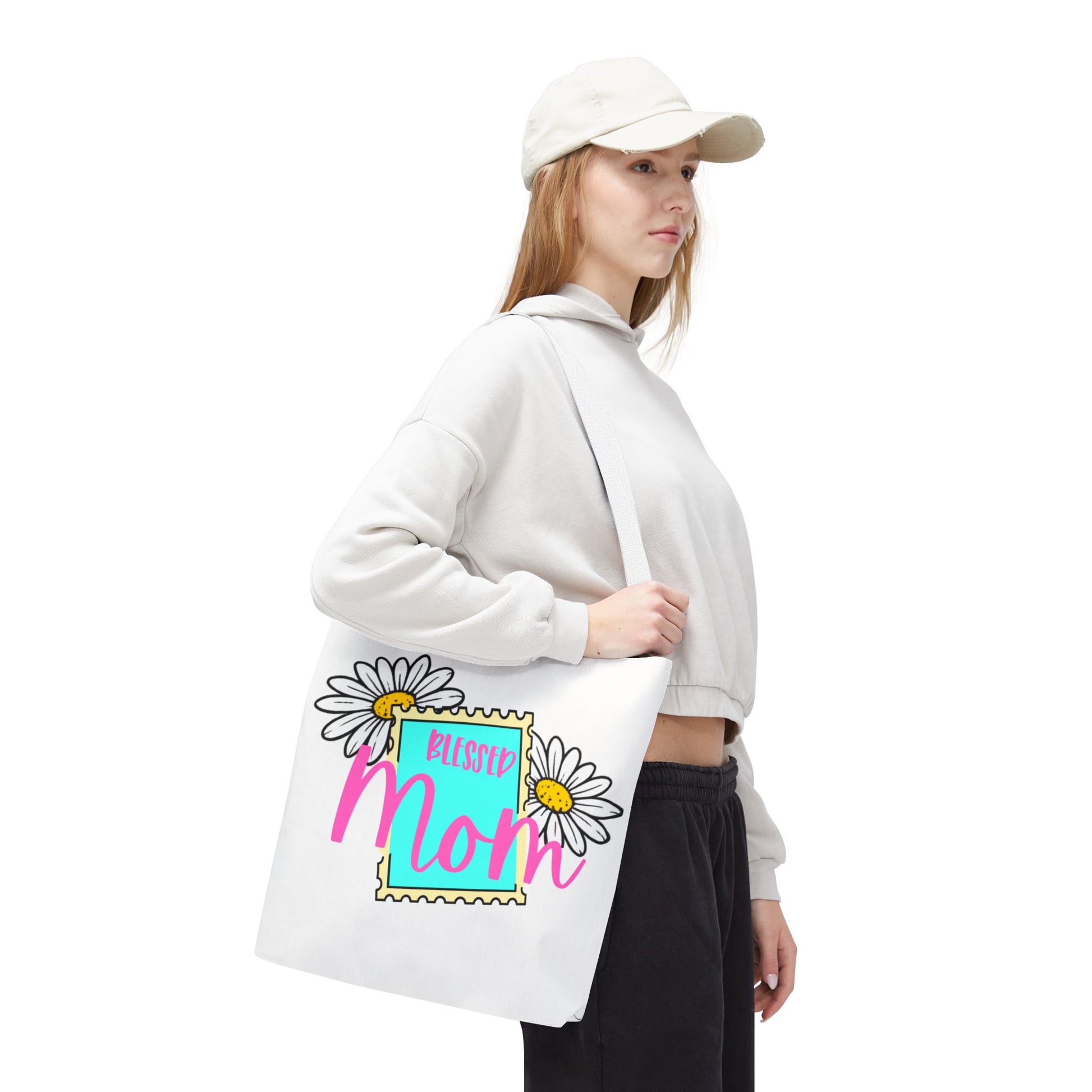 Blessed Mom Daisy Tote Bag – Floral Mother’s Day Gift