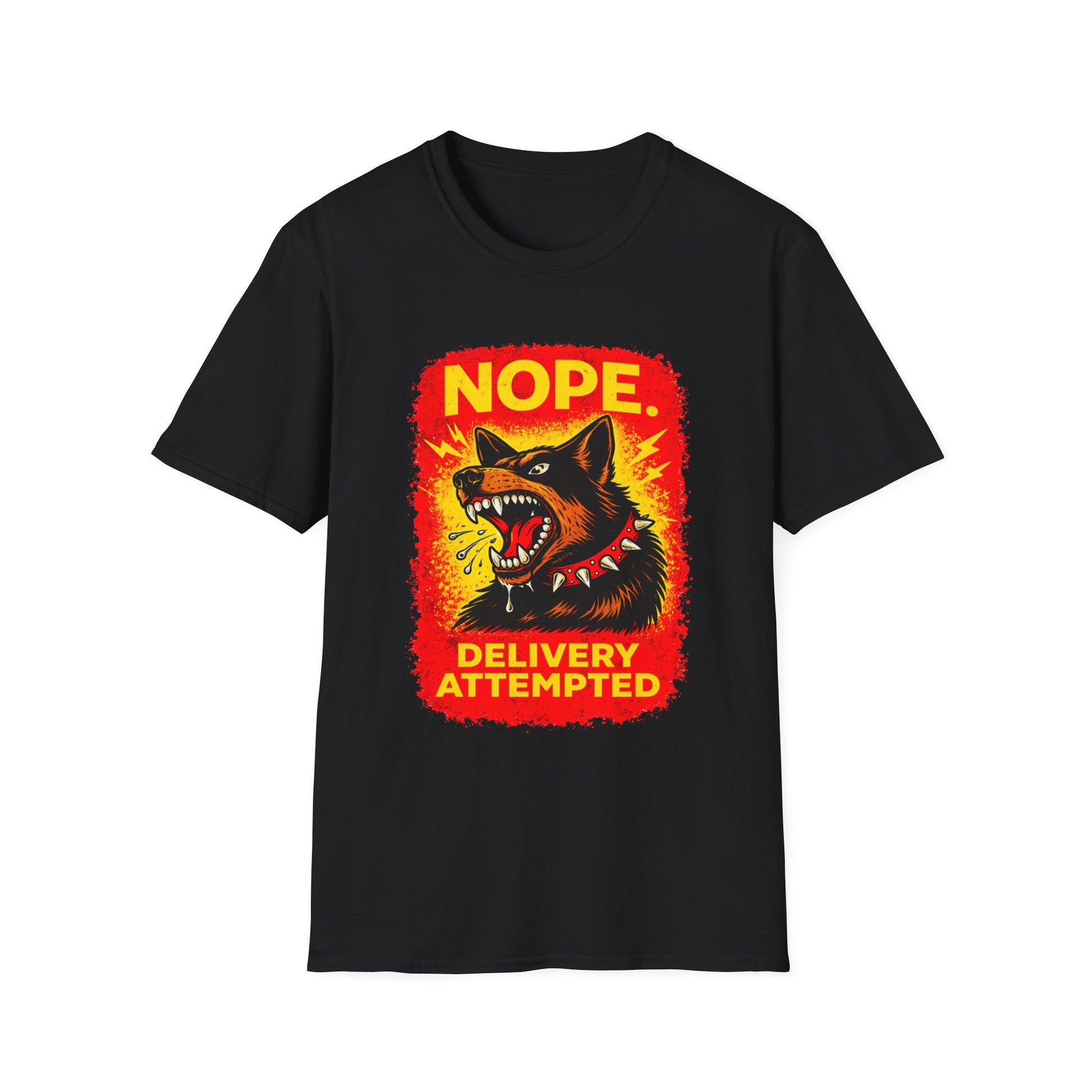 Nope Delivery Attempted T-Shirt — Funny Guard Dog Graphic Tee