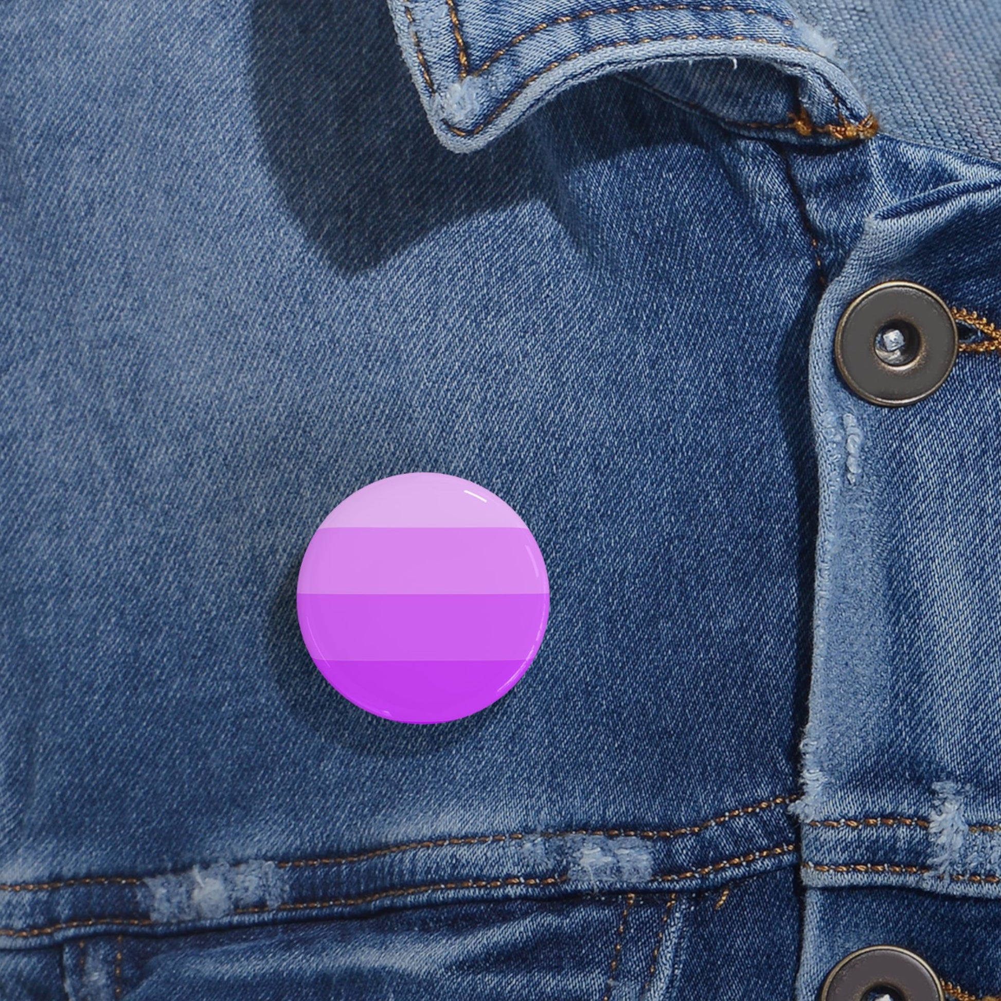 Lupus Awareness Purple Round Pin — Gradient Purple Lupus Awareness Button