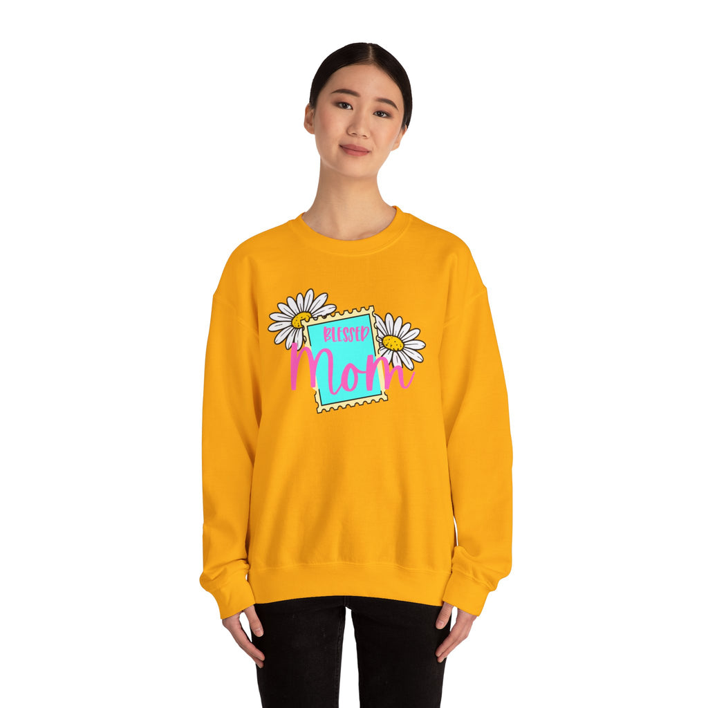 Blessed Mom Sweatshirt – Cute Mother’s Day Gift for Mom | Minimalist Stamp Design Crewneck | Mama Gift, Gift for Her