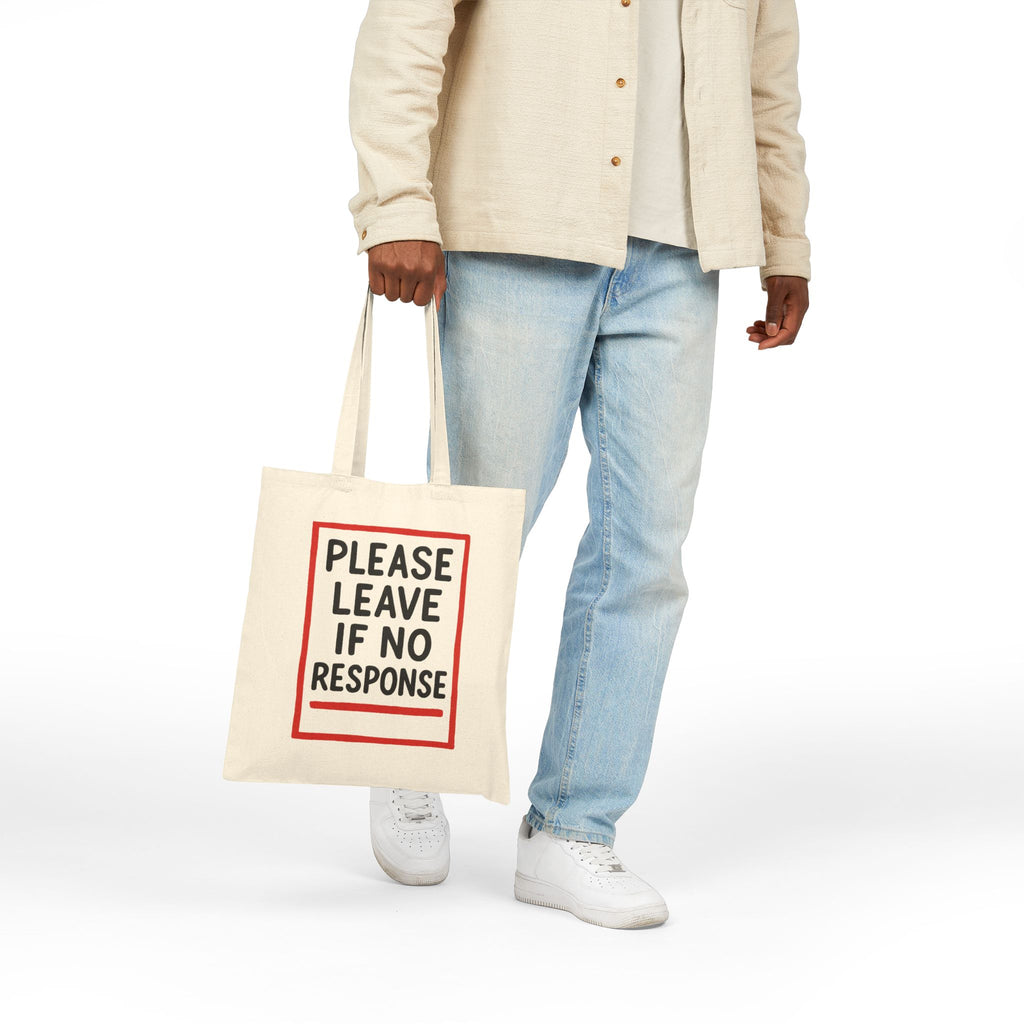 Please Leave Humorous Cotton Canvas Tote Bag - Eco-Friendly Grocery, Beach, Shopping, Gift, Birthday