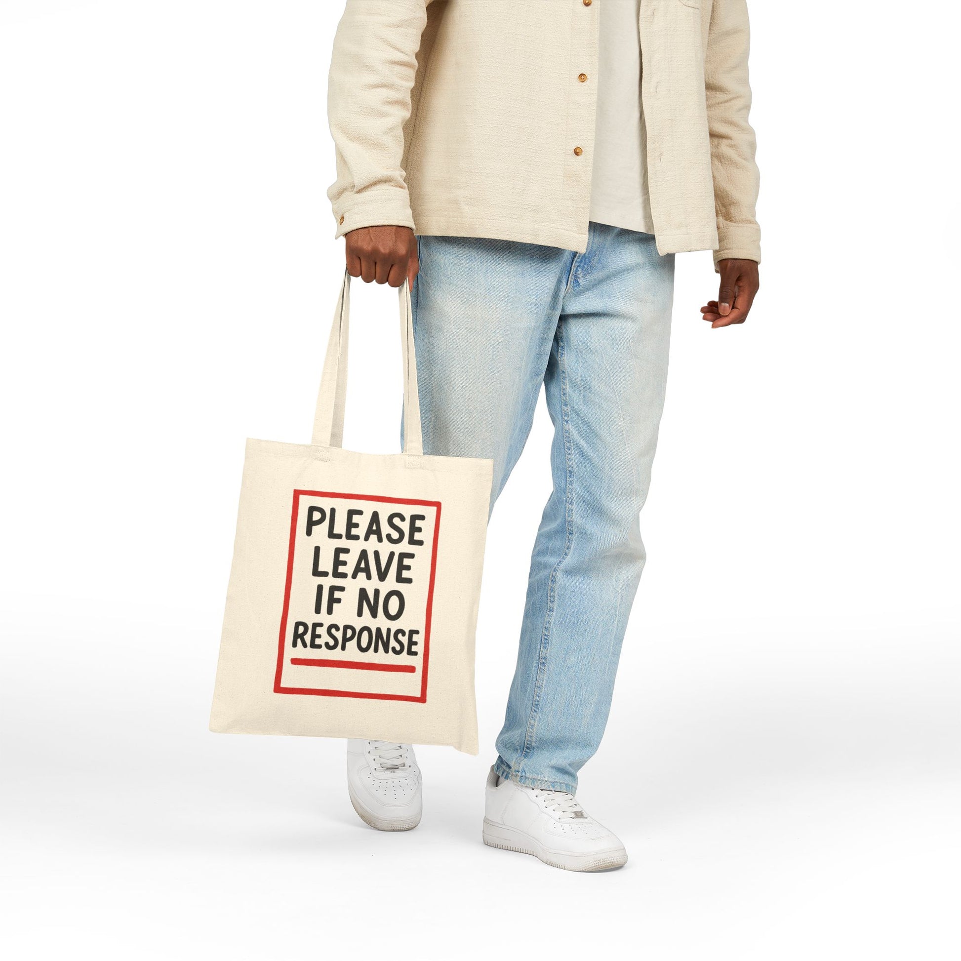 Please Leave Humorous Cotton Canvas Tote Bag - Eco-Friendly Grocery, Beach, Shopping, Gift, Birthday