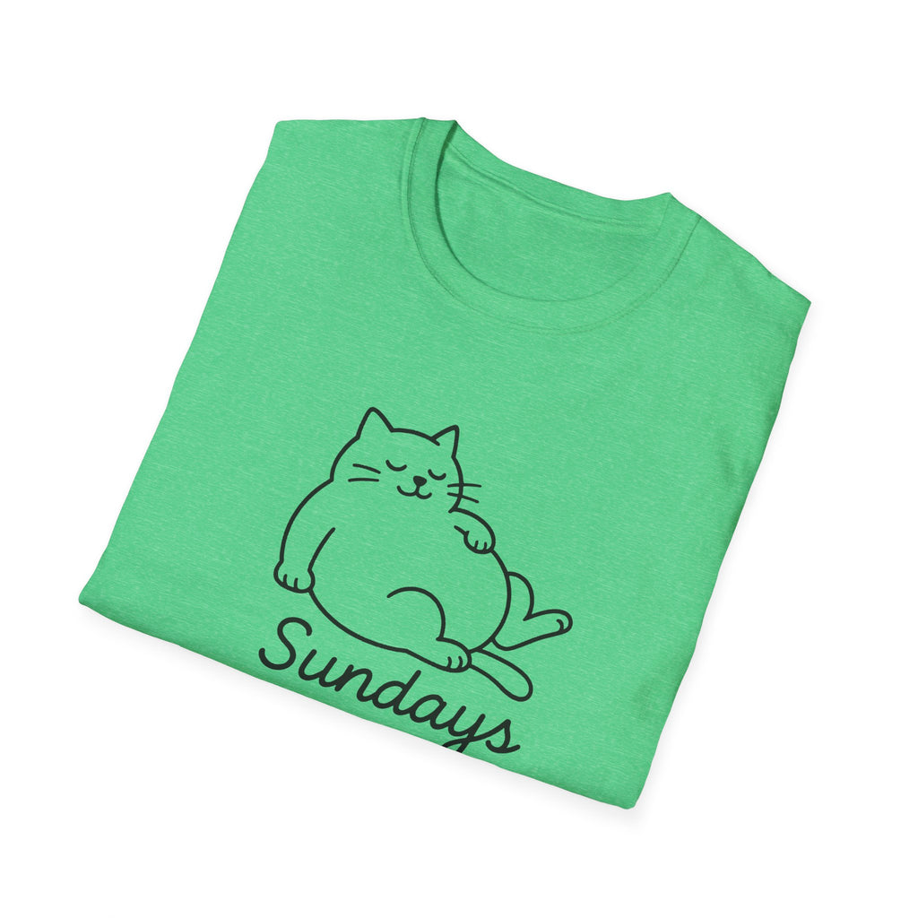 Chill Cat Sundays T-Shirt | Softstyle Unisex Tee for Cat Lovers | Fun Casual Wear, Gift for Birthdays, Lazy Days, Pet Lovers