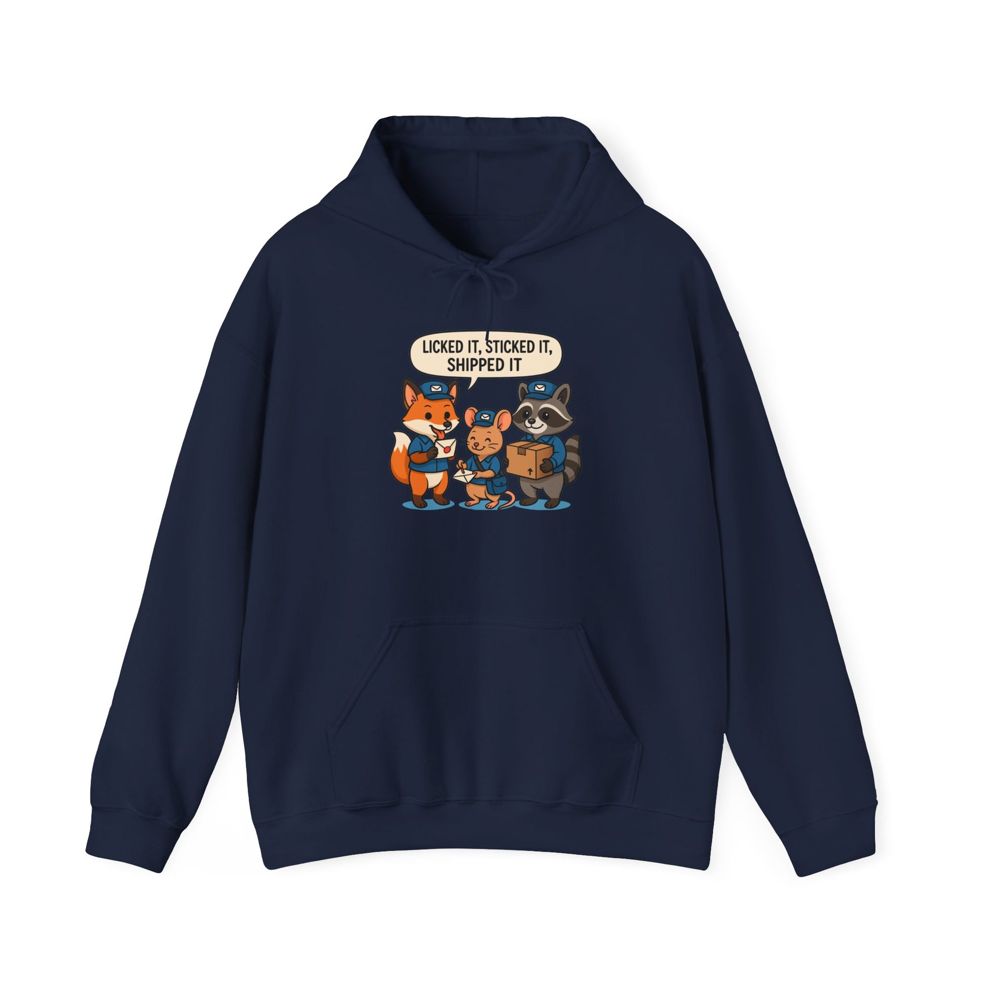 Mail Mischief Animal Mascots Licked it , stocked it, shipped it Hoodie
