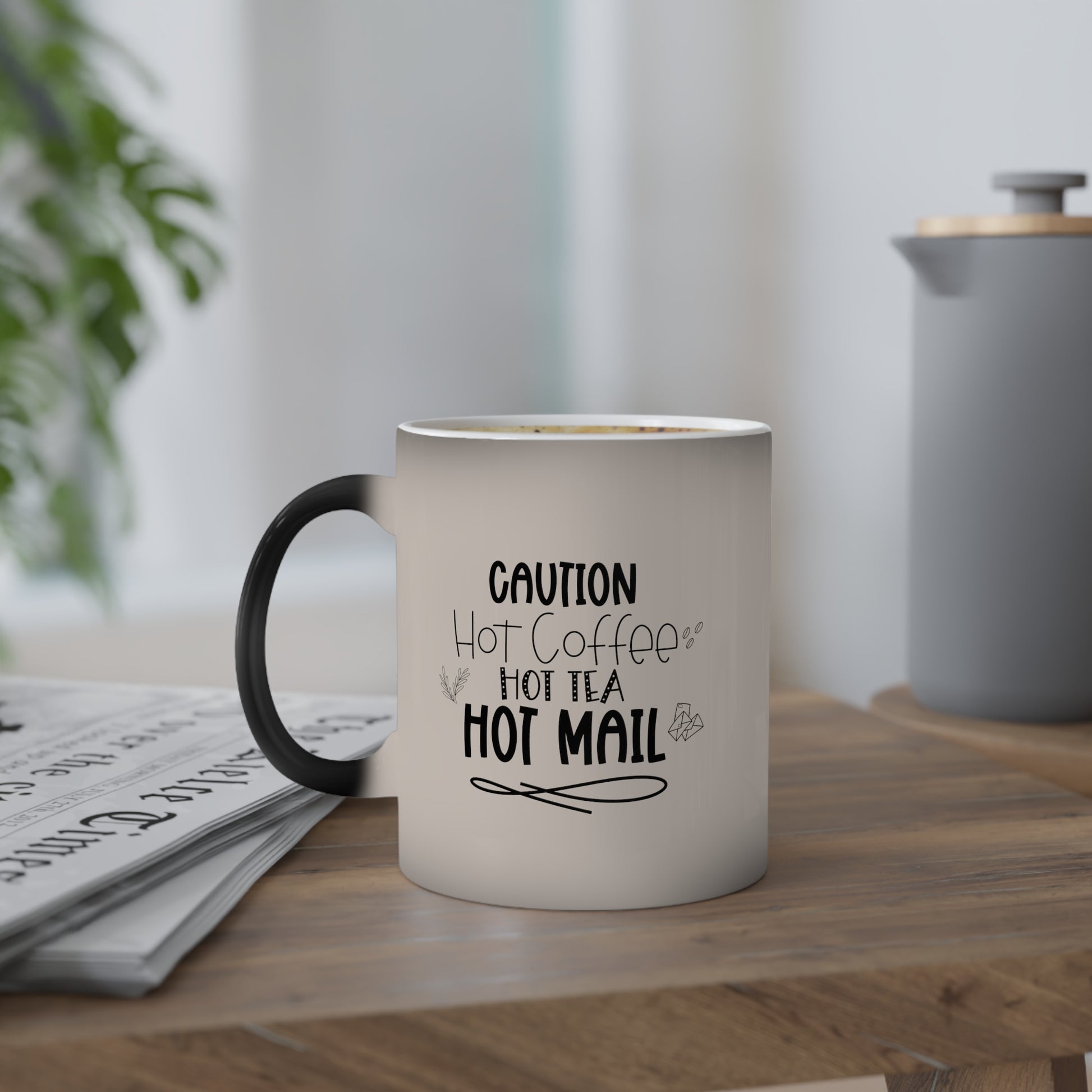 Hot Coffee, Tea, Mail Design Color-Changing Coffee Mug - Perfect for Cozy Mornings & Gifts, Gift Ideas For Postal Workers and Family