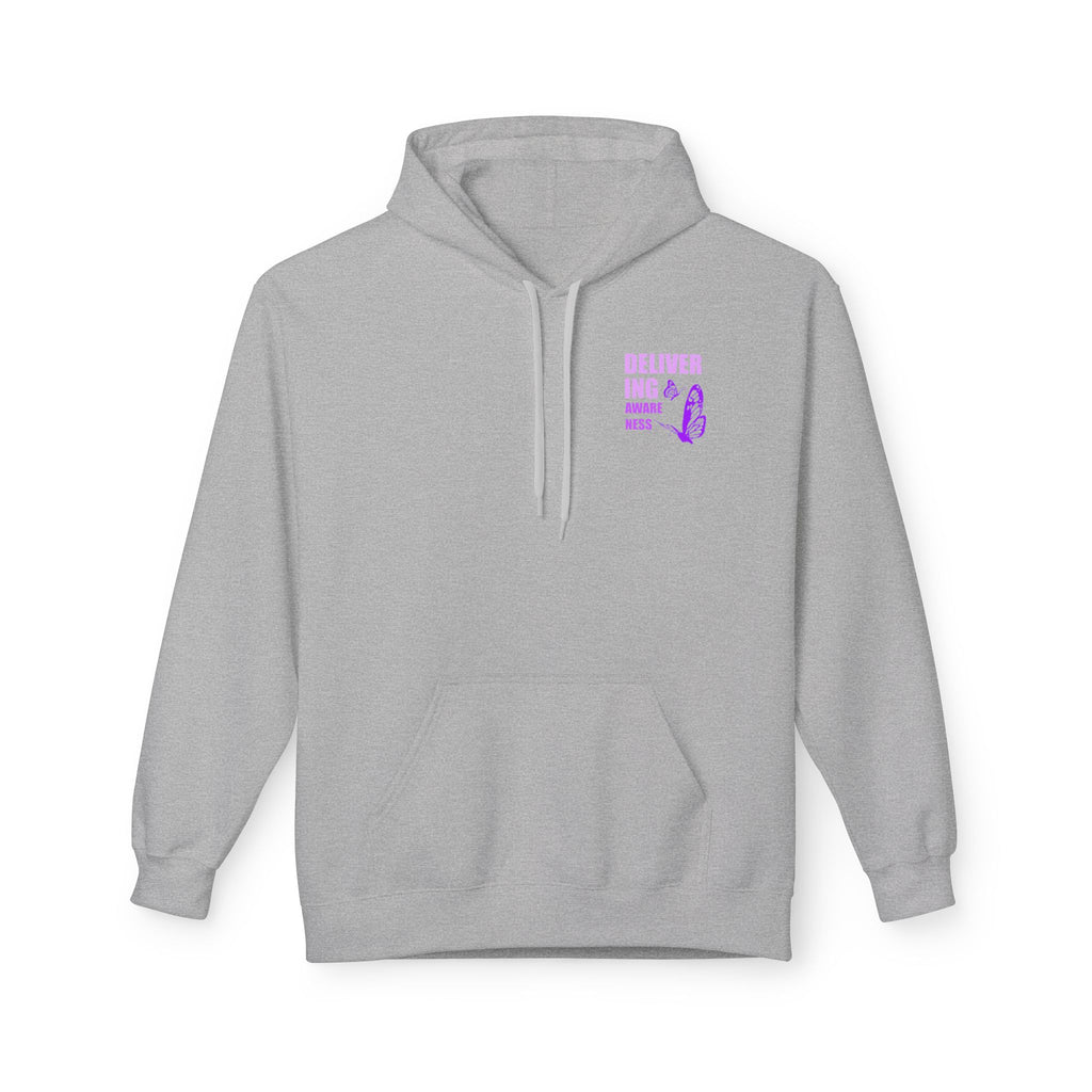 Delivering Awareness Butterfly Hoodie — Lupus Awareness Purple Butterfly Hoodie