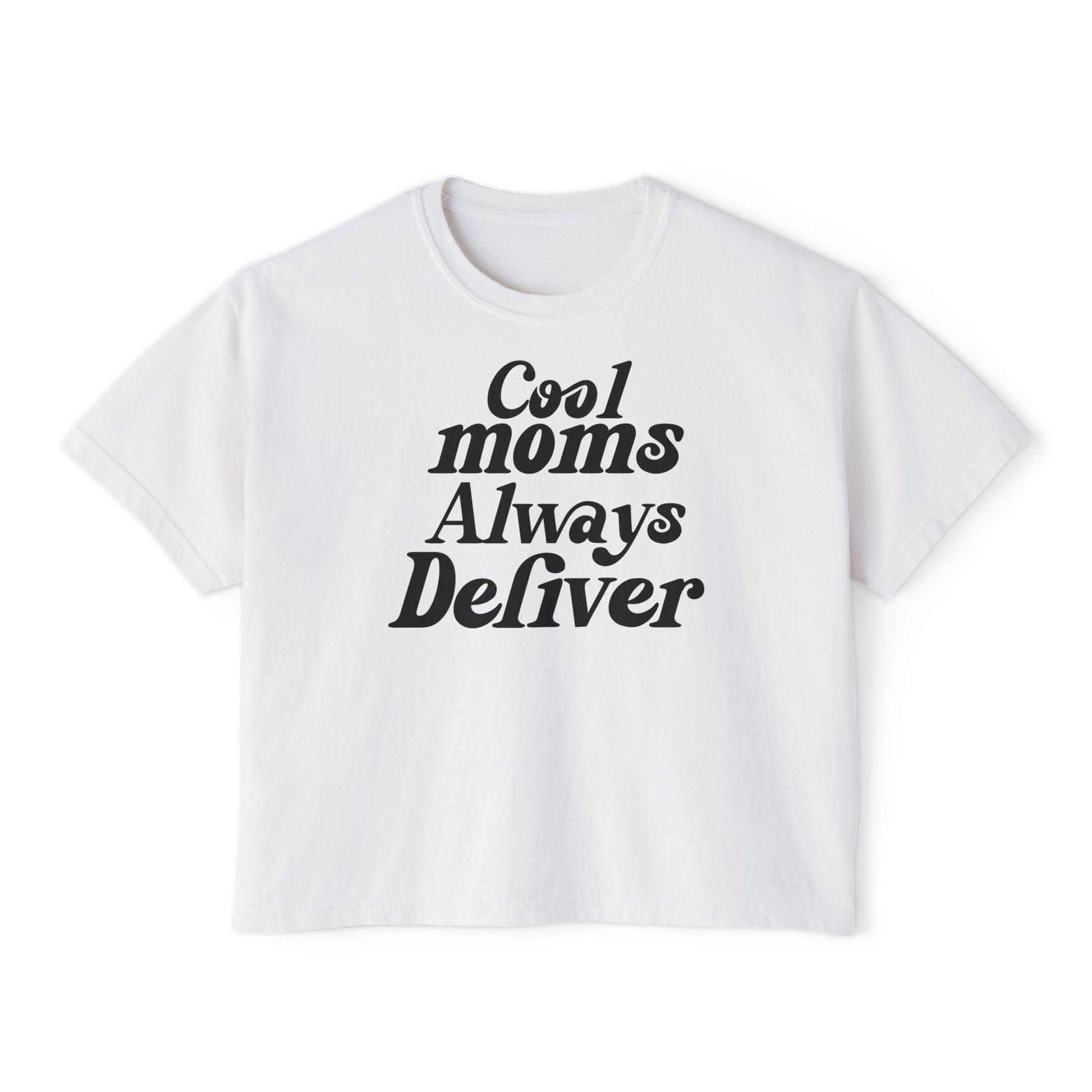 Cool Moms Always Deliver Boxy Tee – Funny Mail Worker Shirt, Postal Mom Gift, Cute Delivery Worker T-Shirt, Relaxed Fit Women’s Tee