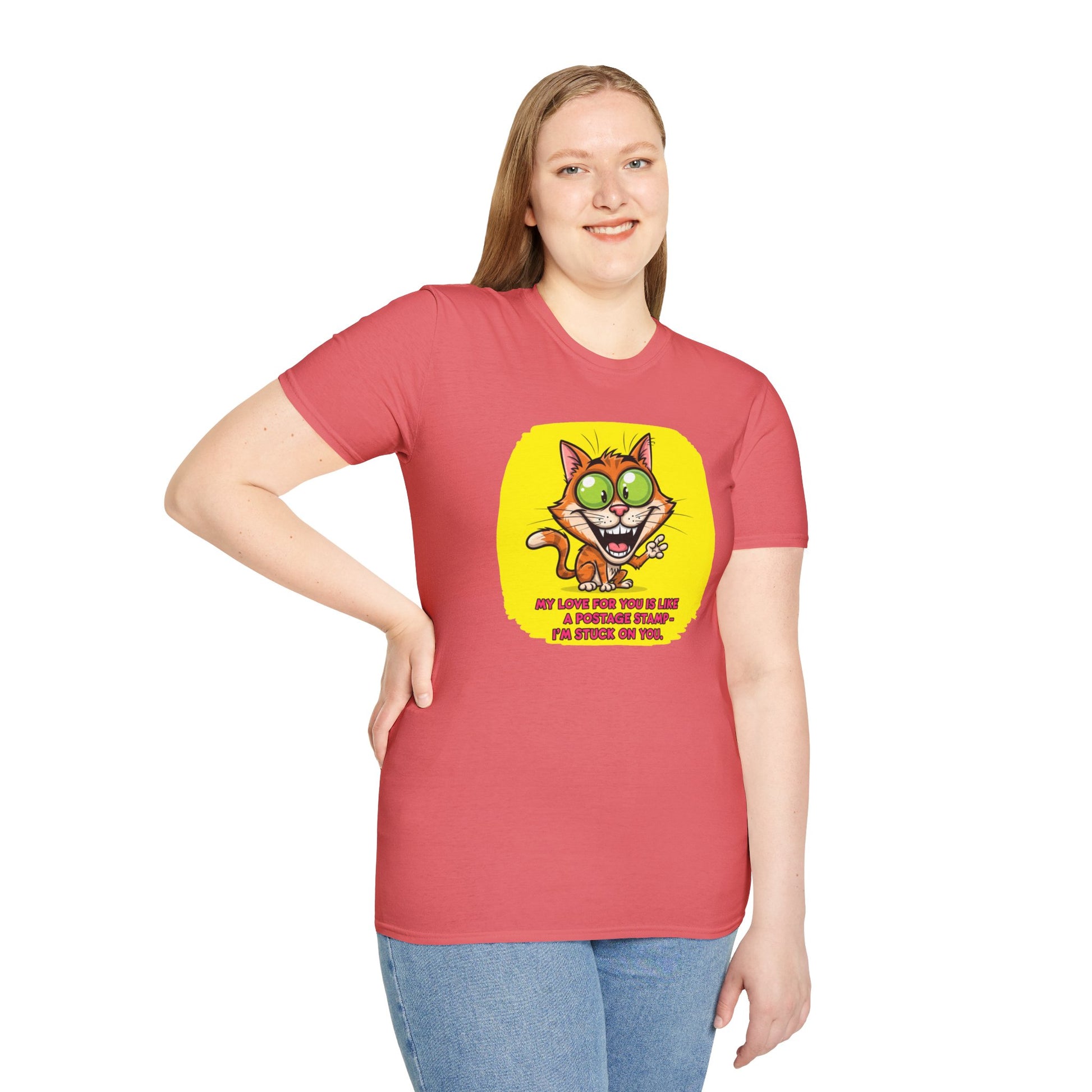 My Love For You Is Like- Funny graphic T-shirt for cat lovers with a touch of postal humor