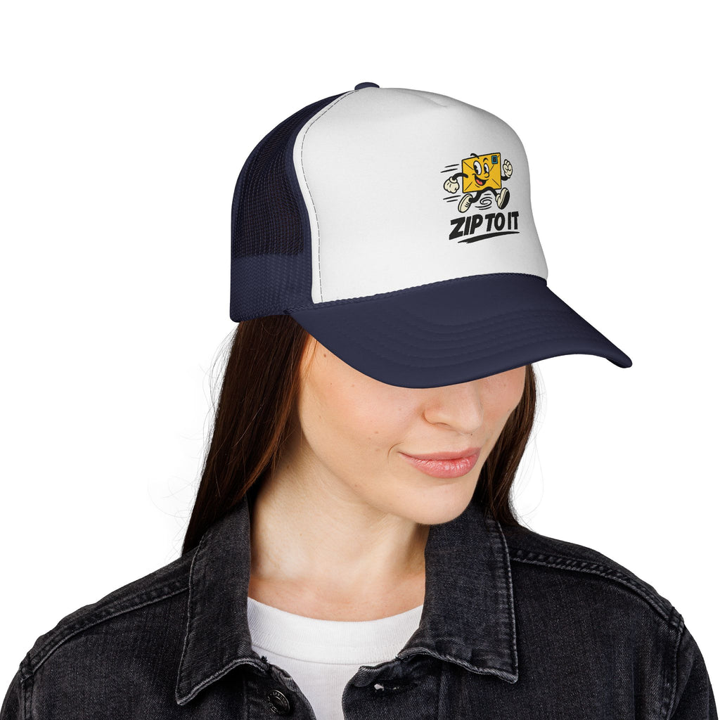 Zip To It Trucker Cap - Fun Outdoor Hat, Unique Gift for Road Trips, Summer Style, Adventure Ready, Casual Look