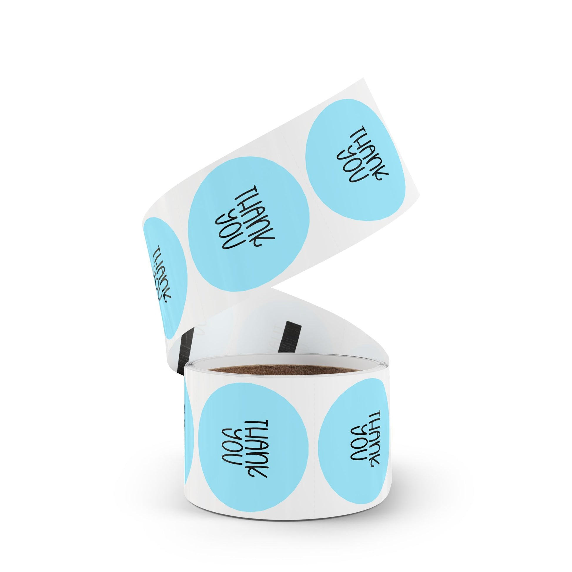 Thank You Sticker Rolls — Blue Sticker Roll for Packaging & Shipping Gifts