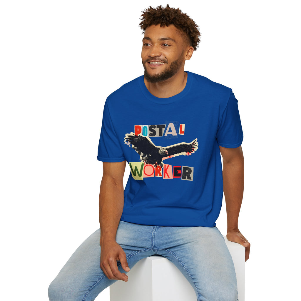 Postal Worker T-Shirt — Retro Collage Eagle Design
