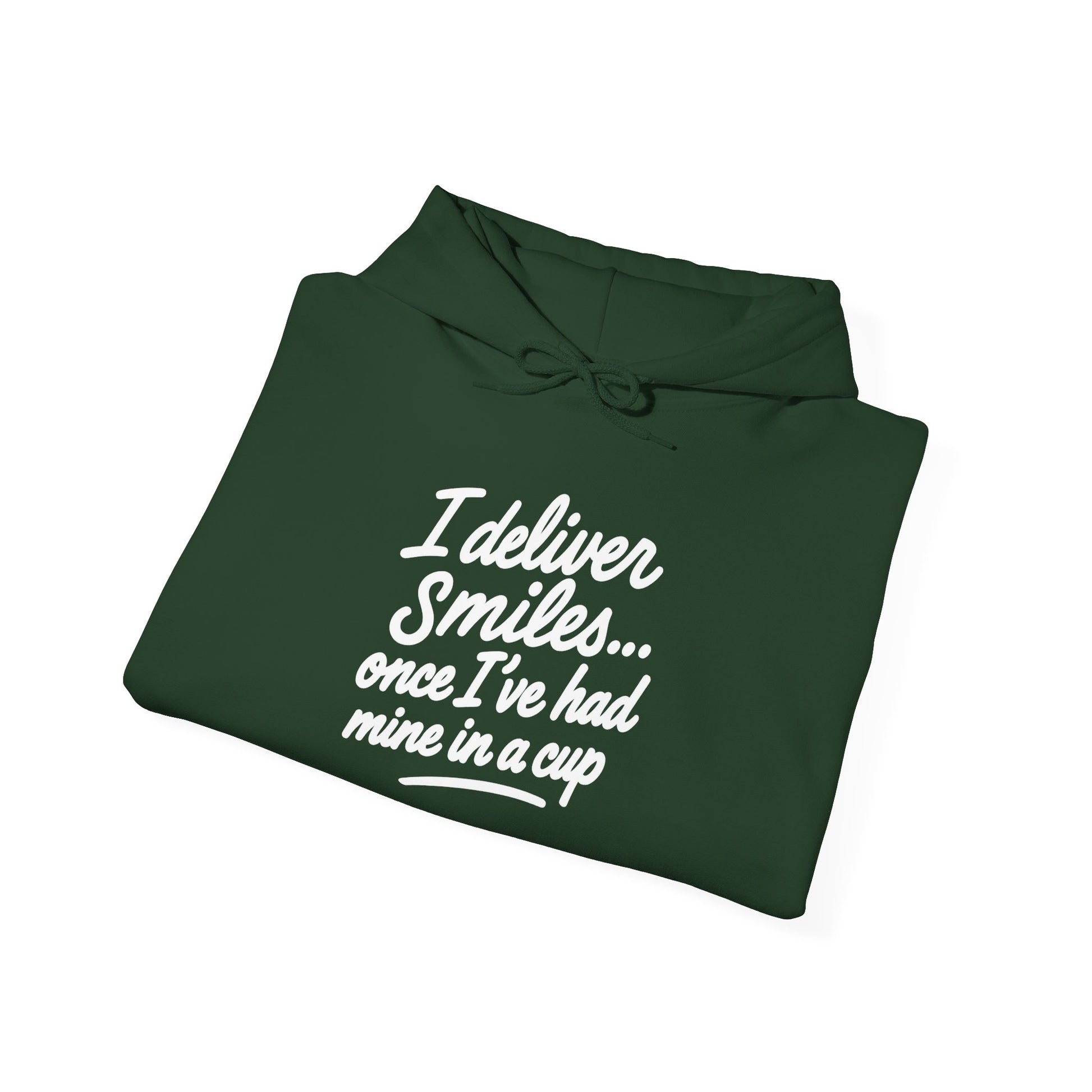 I Deliver Smiles Hoodie – Cozy Unisex Sweatshirt, Gift for Coffee Lovers, Cute Casual Wear, Perfect for Birthdays & Holidays