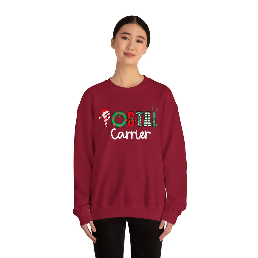 Festive Holiday Postal Carrier Sweatshirt, Cozy Crewneck for Mail Lovers, Holiday Apparel, Christmas Gift, Unisex Sweater
