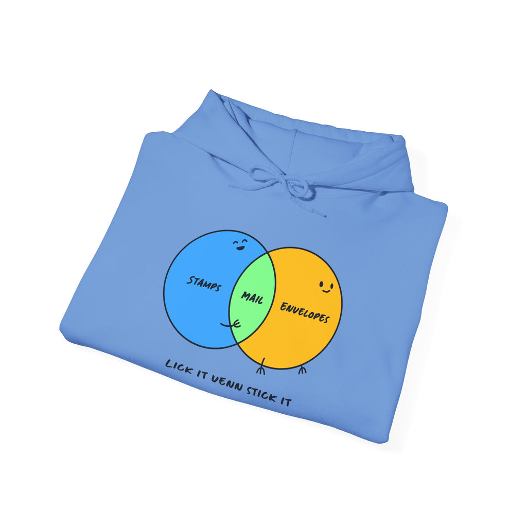 Playful Unisex Hoodie with Venn Diagram, Postal Hoodie, Postal Worker, Mail Carrier, Funny Sweatshirt for Friends, Casual Gift for Science Lovers, Unique Birthday Apparel
