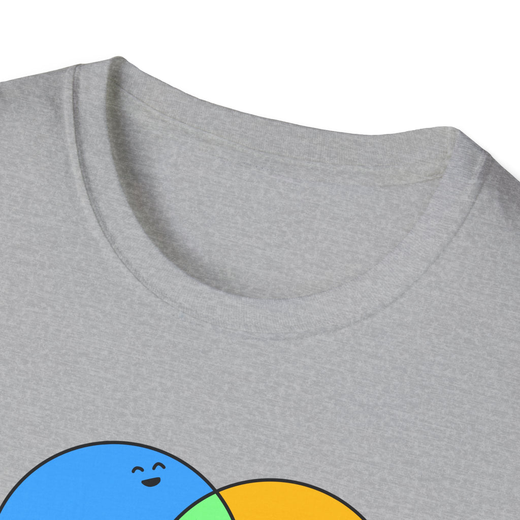 Venn Diagram Humor Postal T-Shirt, Fun Graphic Tee for Friends, Birthday Gift, Casual Wear, Relaxed Style, Laugh It Wear It