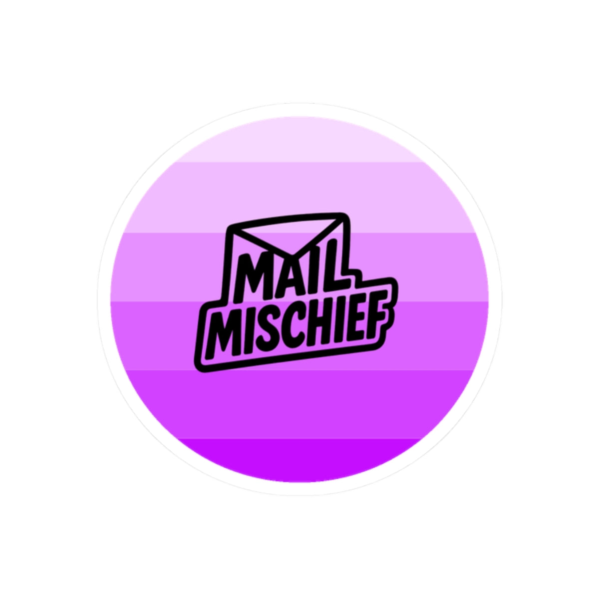 Mail Mischief Purple Gradient Kiss-Cut Sticker