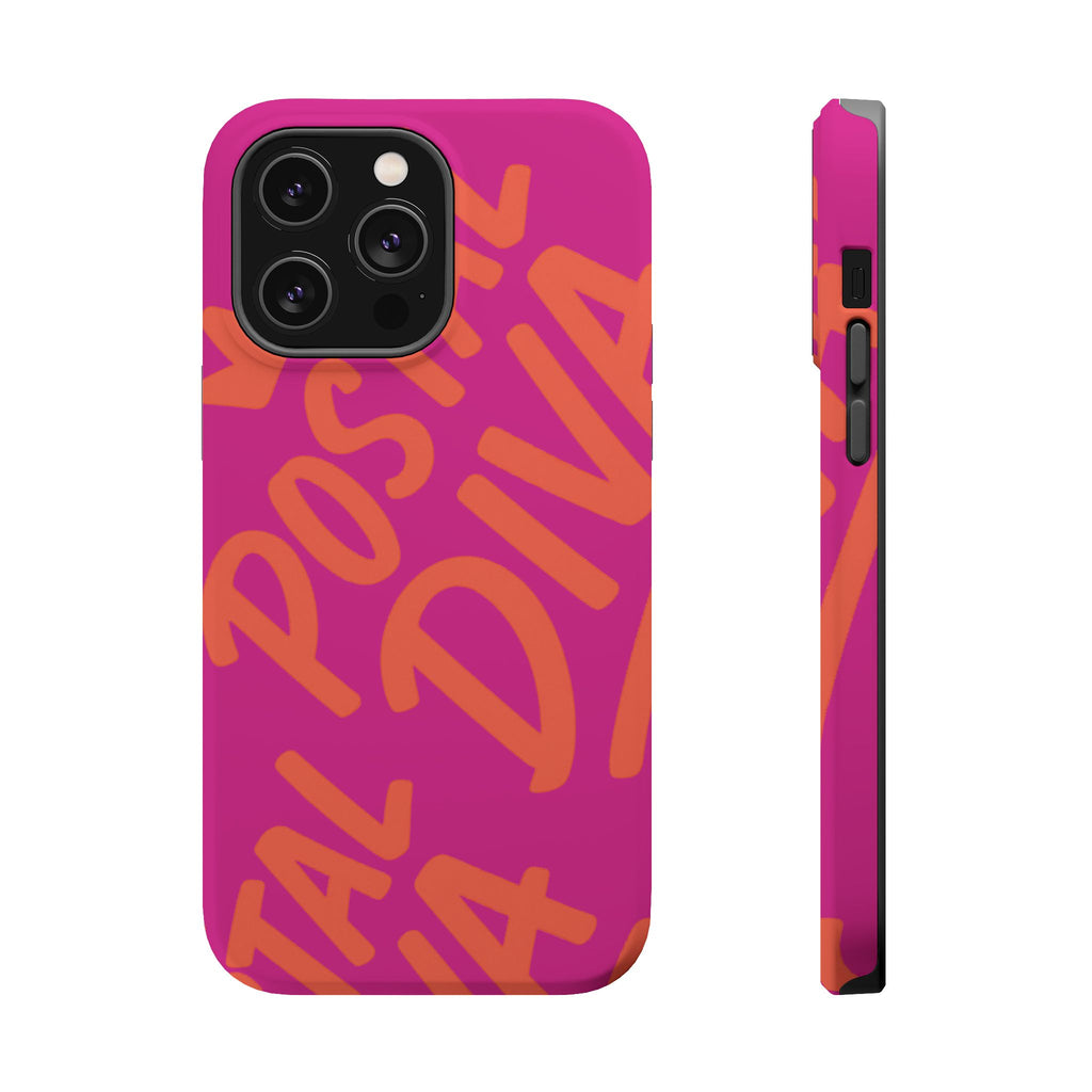 Postal Diva Magnetic Phone Case, Bold Colorful Phone Cover, Phone Case for Postal Divas, Unique Gift for Her, Trendy Smartphone Accessory