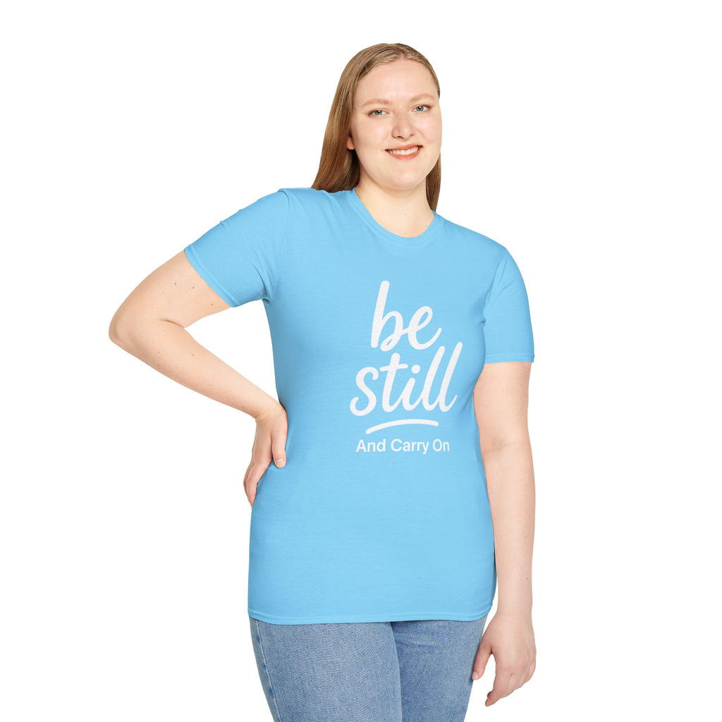 Be Still And Carry On Graphic Tee- Inspirational T-Shirt design for postal workers and people of faith