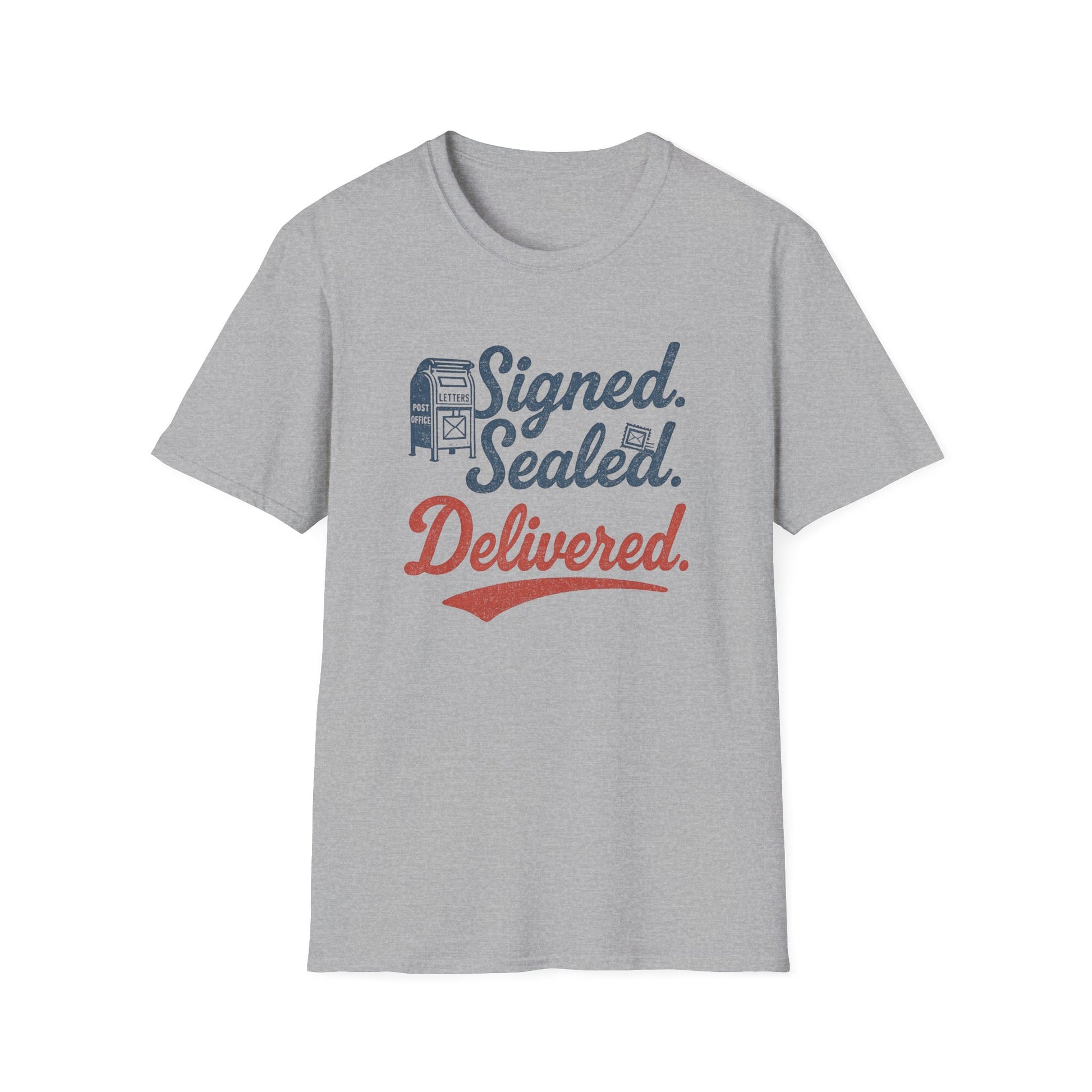 Signed Sealed Delivered T-Shirt | Unisex Softstyle Shirt for Postal Lovers, Gift for Movers, Fun Delivery Tee, Unique Message Shirt, [...]