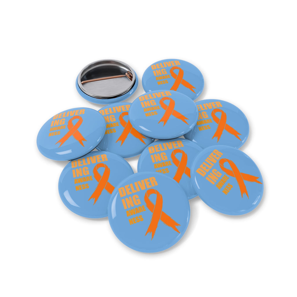 Multiple Sclerosis Delivering Awareness Button — Delivering Awareness Ribbon Cancer Support Button