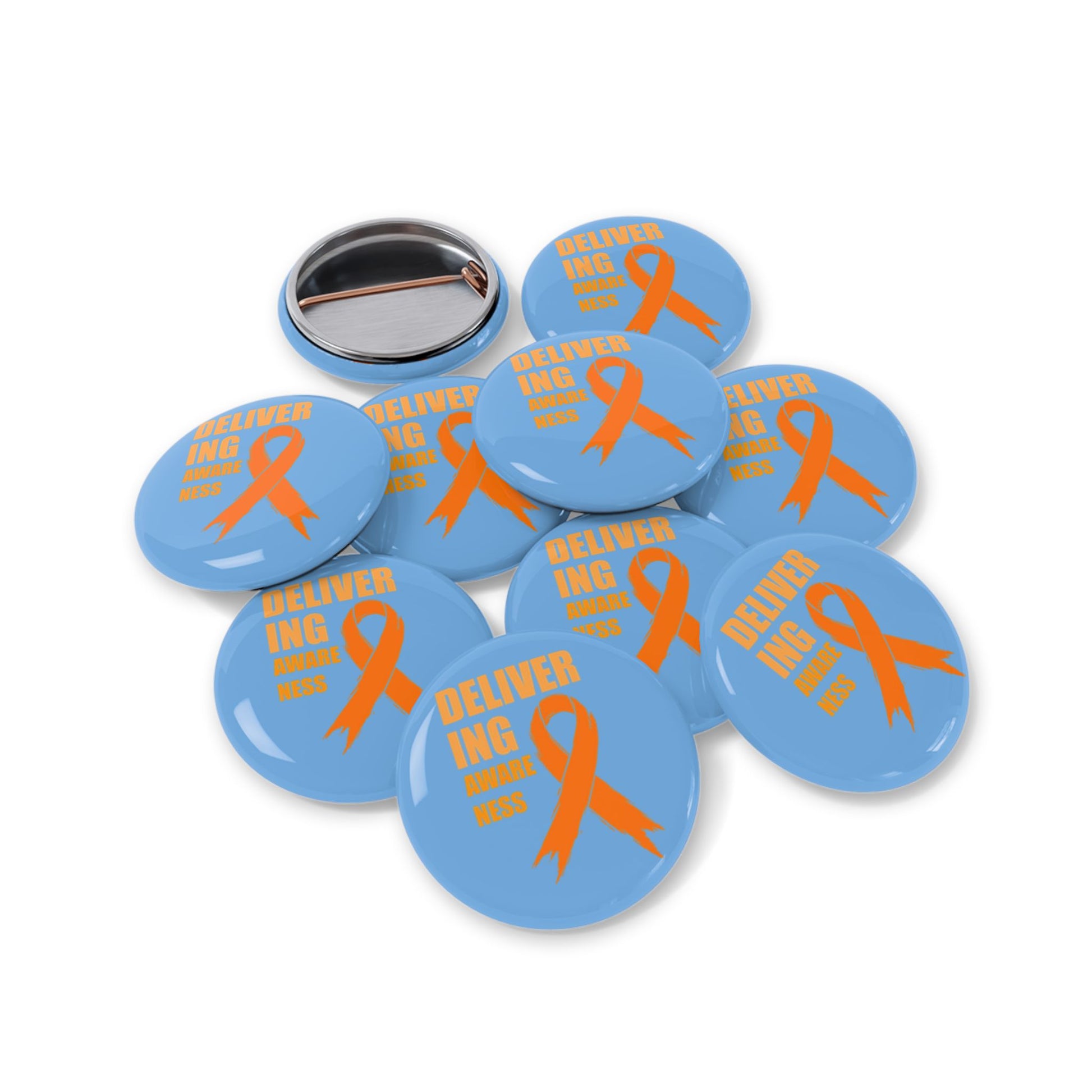 Multiple Sclerosis Delivering Awareness Button — Delivering Awareness Ribbon Cancer Support Button