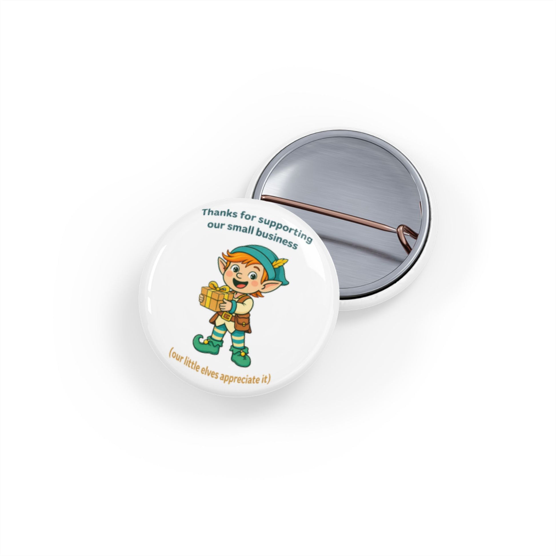 Round Pin Button — "Thanks for Supporting Our Small Business" Pin Back Buttons for Small Business Owners
