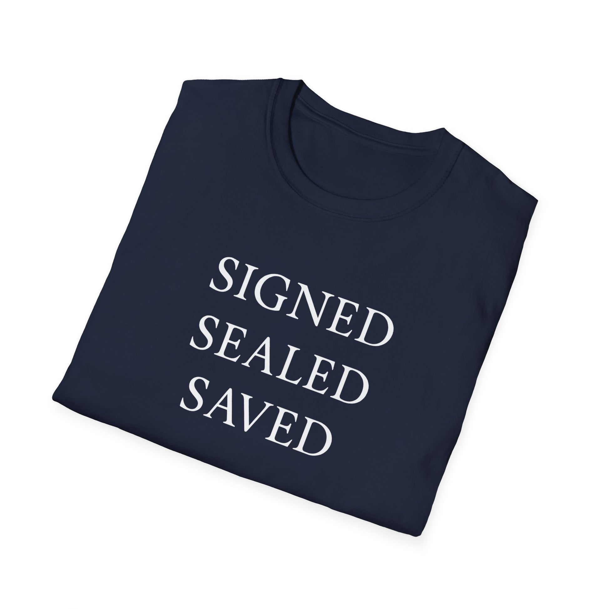 Signed Sealed Saved - Faith-Based Unisex T-Shirt, Christian T-Shirt, Gift Ideas For Christians, Gift Ideas For Postal Workers