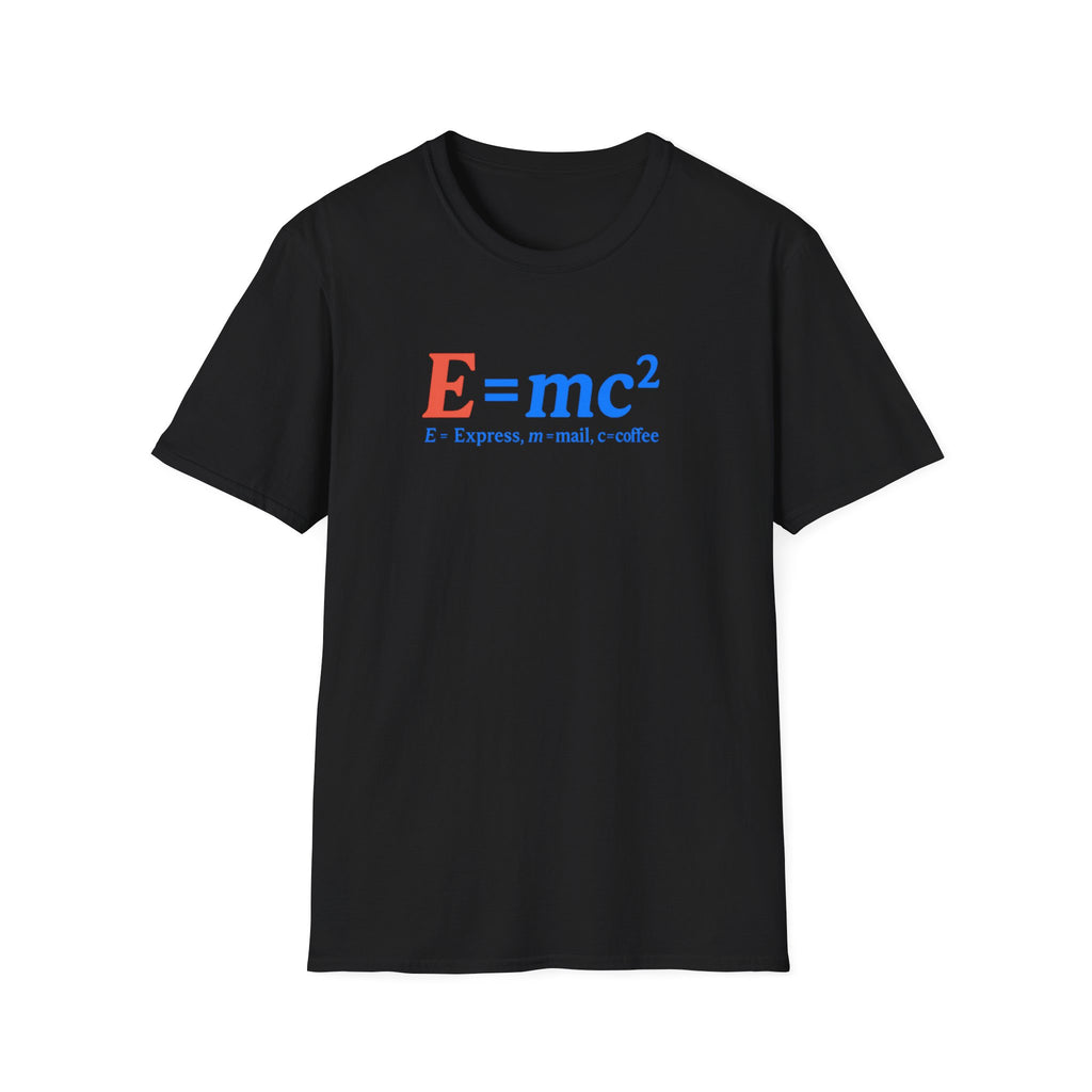 E=mc Unisex Softstyle T-Shirt - Science Tee for Math Lovers, Geek Clothing, Gift for Students, Casual Wear, Educational Apparel