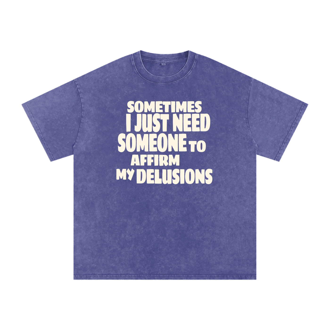 Affirm My Delusions Snow Washed Oversized Cotton T-Shirt