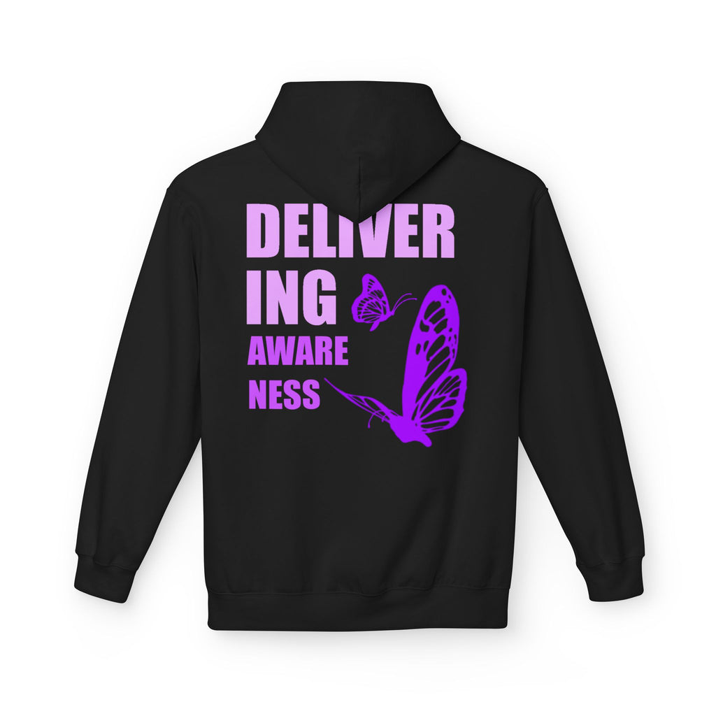 Delivering Awareness Butterfly Hoodie — Lupus Awareness Purple Butterfly Hoodie