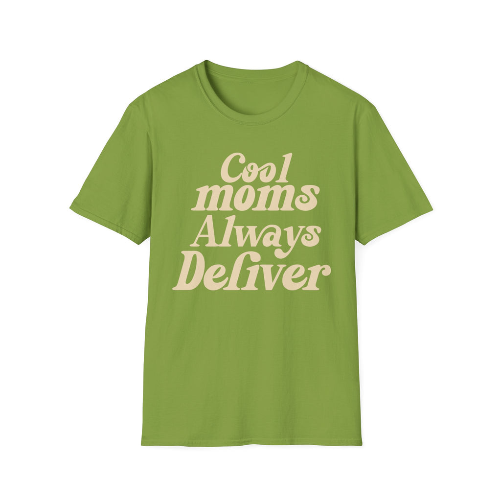 Cool Moms Always Deliver T-Shirt — Funny graphic tee for postal workers, gift idea for mom
