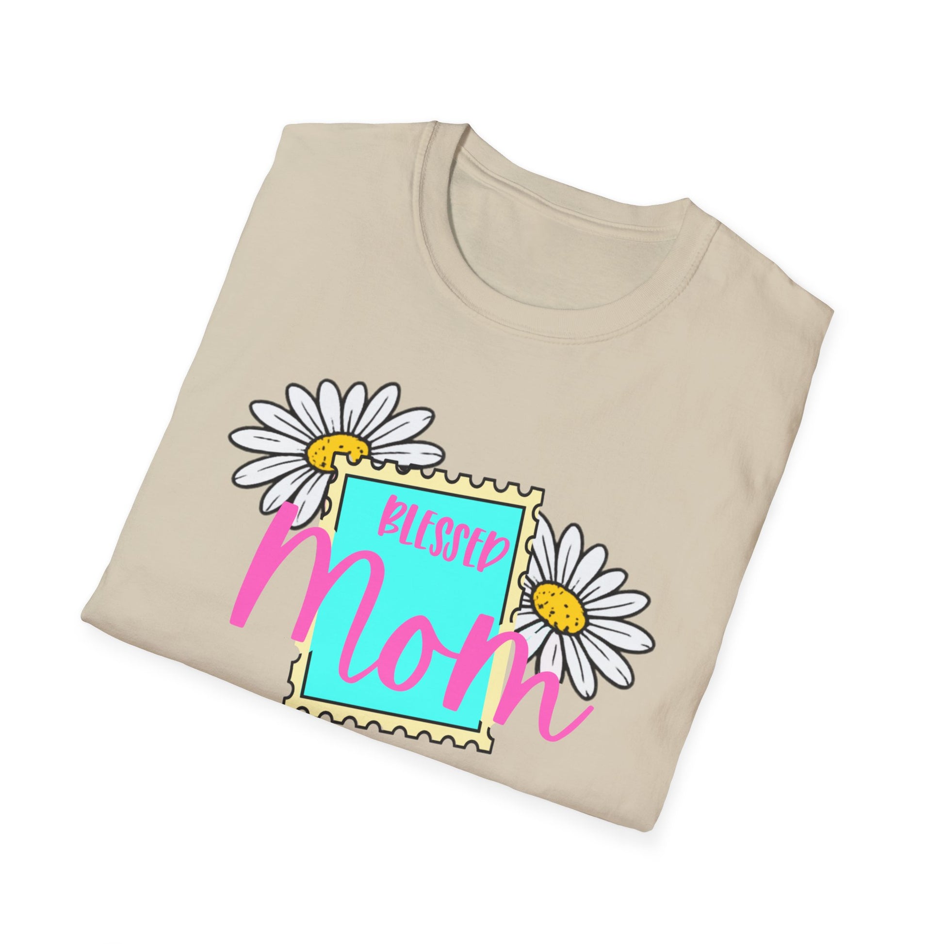 Blessed Mom T-Shirt – Cute Mother’s Day Gift for Mom | Minimalist Stamp Design Mom Tee | Gift for Her, Mama Shirt