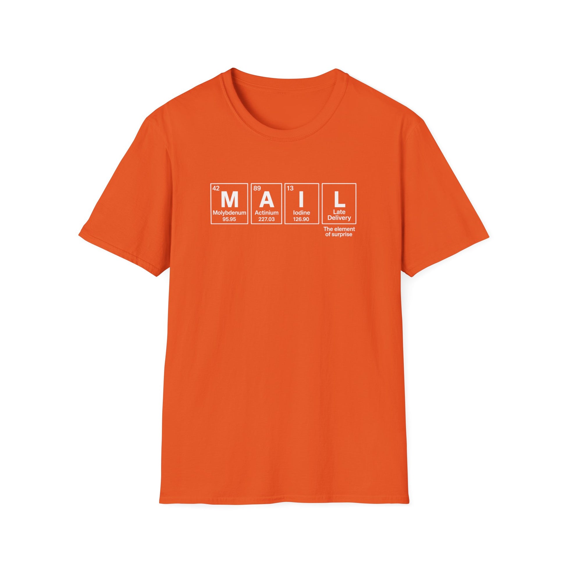 Postal, Chemistry Inspired Unisex T-Shirt - 'MAIL' Graphic Tee, Science Lover Gift, Casual Wear, Birthday Present, Unique Apparel