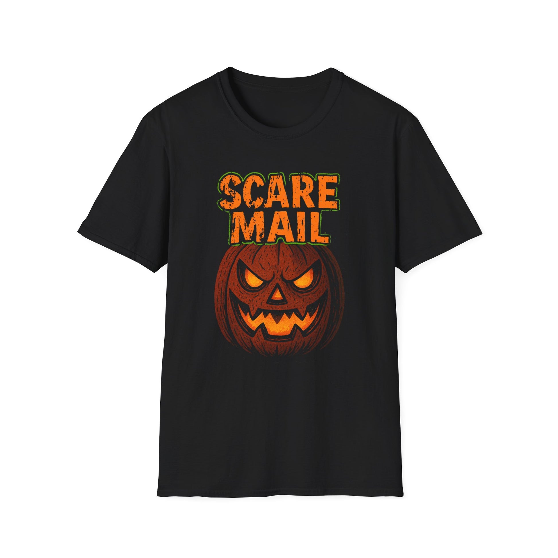 Halloween Scare Mail T-Shirt | Unisex Softstyle Tee for Fall Celebrations, Pumpkin Lovers, Cozy Style, Spooky Vibes