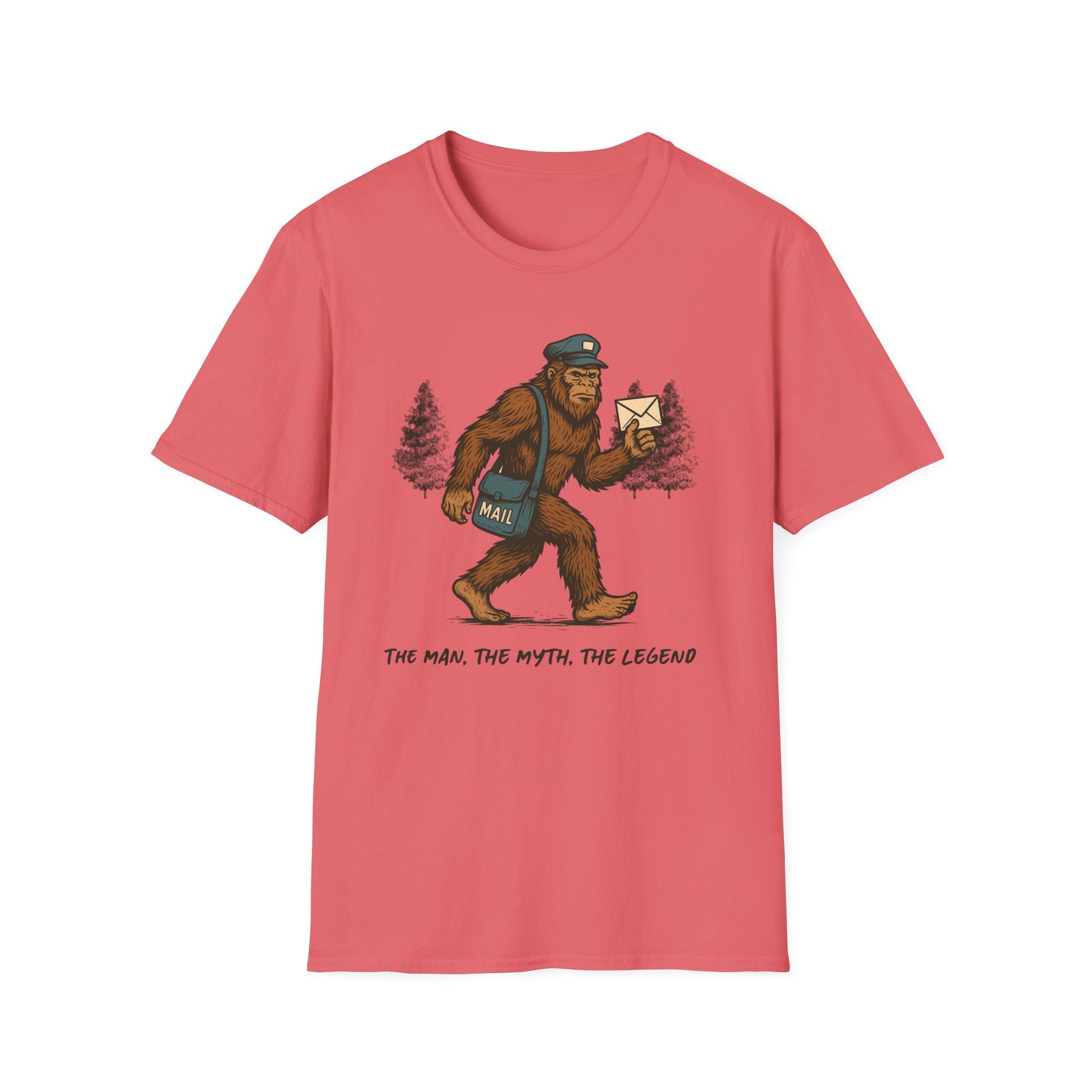 Sasquatch Mail Unisex T-Shirt | The Man, The Myth, The Legend | Postal Carrier, Perfect for Nature Lovers, Gifts, and Funny Graphic Tees