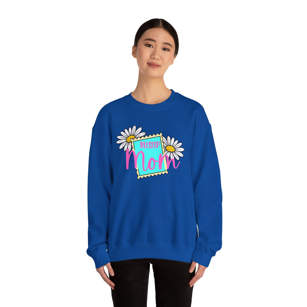 Blessed Mom Sweatshirt – Cute Mother’s Day Gift for Mom | Minimalist Stamp Design Crewneck | Mama Gift, Gift for Her